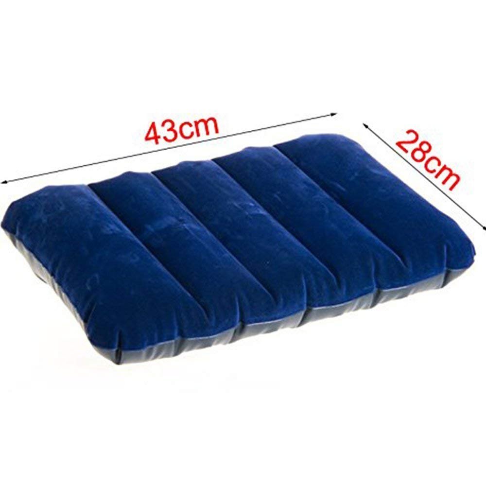 AMFS Store Velvet Inflatable Travel Pillow - Ultra Soft Comfortable Air Cushion for Sleeping, Backpacking & Long Flights (Blue, Pack of 4) - Perfect for Airplanes, Camping & Road Trips