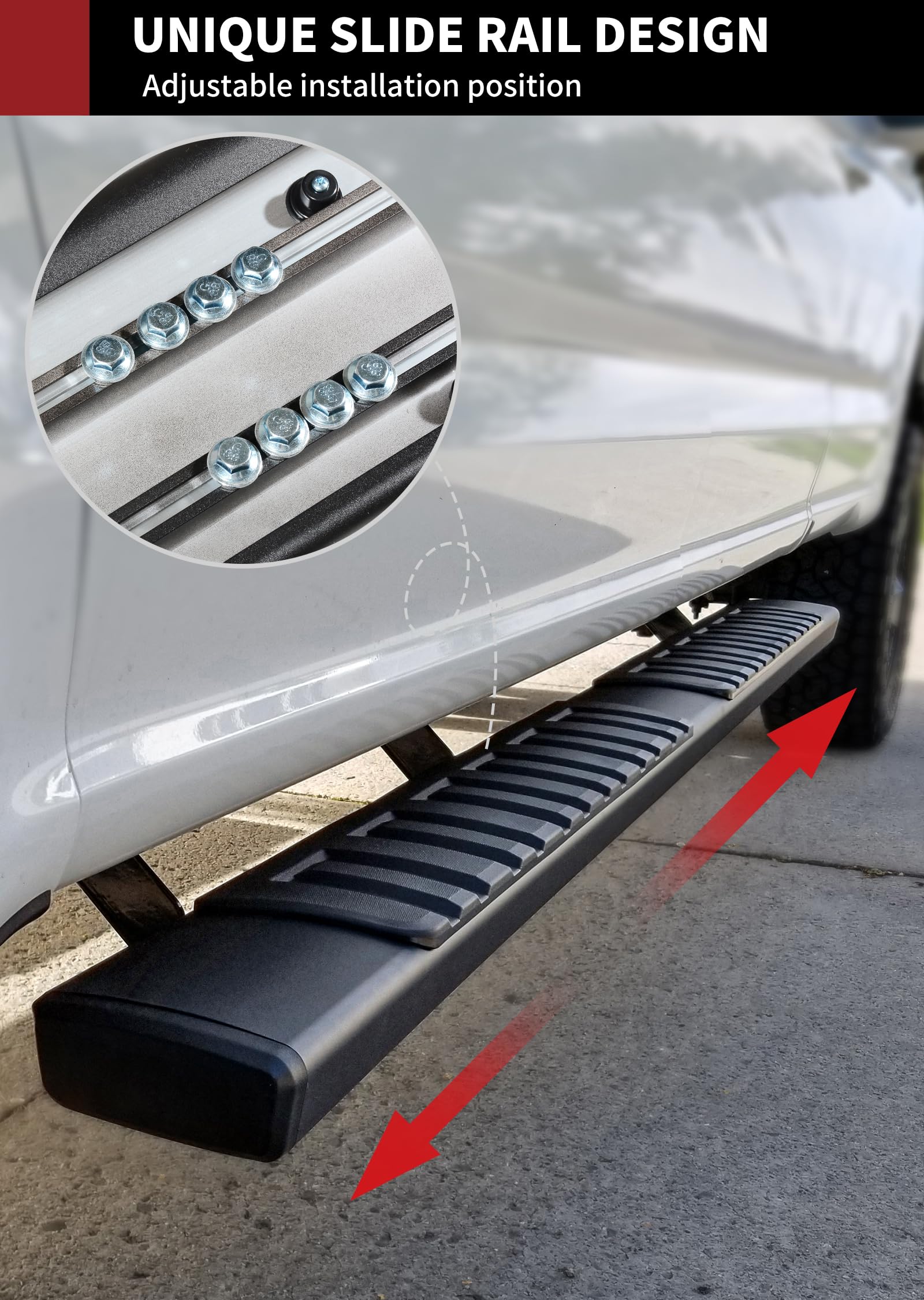 YITAMOTOR 6 Inch Running Boards for 2019-2025 Chevy Silverado & GMC Sierra 1500 Double Cab | 2020-2025 Silverado Sierra 2500HD/3500HD | Side Step Nerf Bars | Heavy Duty Aluminum Alloy | Easy Installation | Off-Road & Daily Driving Protection