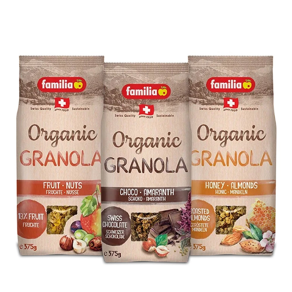 Organic Crunchy Granola with Honey & Almonds - 375g | Healthy Breakfast Cereal, Snack for Kids & Adults | Perfect for Yogurt Topping, Smoothie Bowls & On-the-Go Snacking