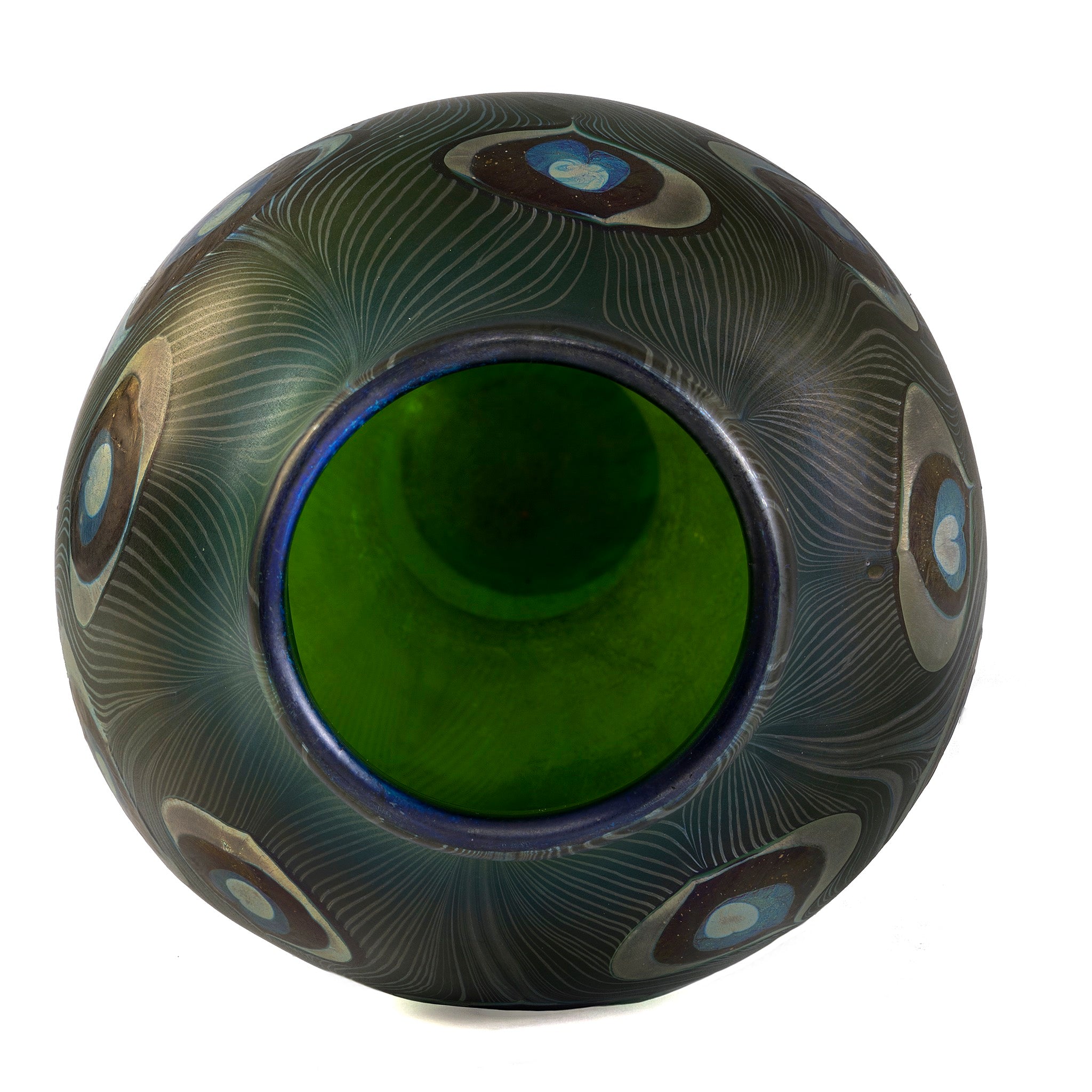 Tiffany Studios New York Monumental Peacock Vase - Handcrafted Art Glass Vase for Home Decor, Luxury Gift & Collector's Item | Perfect for Living Room, Office & Wedding Centerpiece