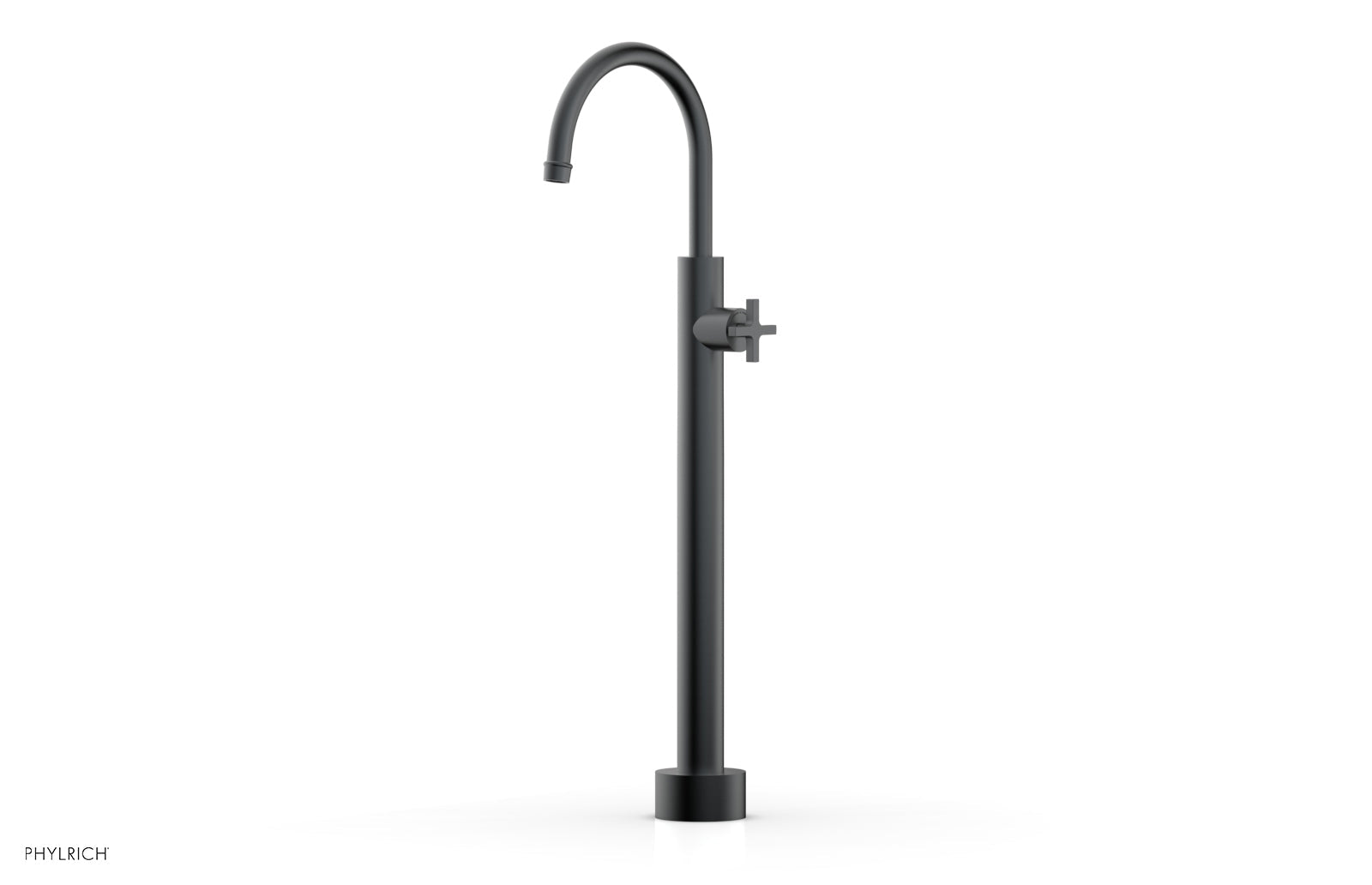 HEX MODERN Low Floor Mount Tub Filler with Cross Handle - Model 501 46 04 | Perfect for Contemporary Bathroom Designs & Spa-Like Showers