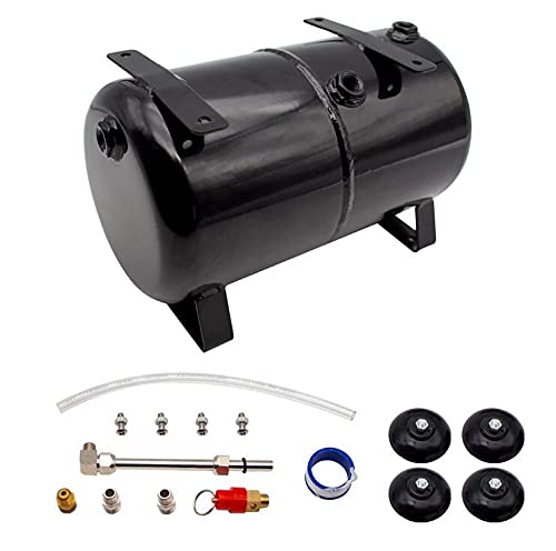 iDili AS18B/AS186 3.5L 4-Hole Air Storage Tank with Prolonged Pump Life - Black Air Compressor Accessory for Painting, Inflating Tires, Nail Guns & Pneumatic Tools