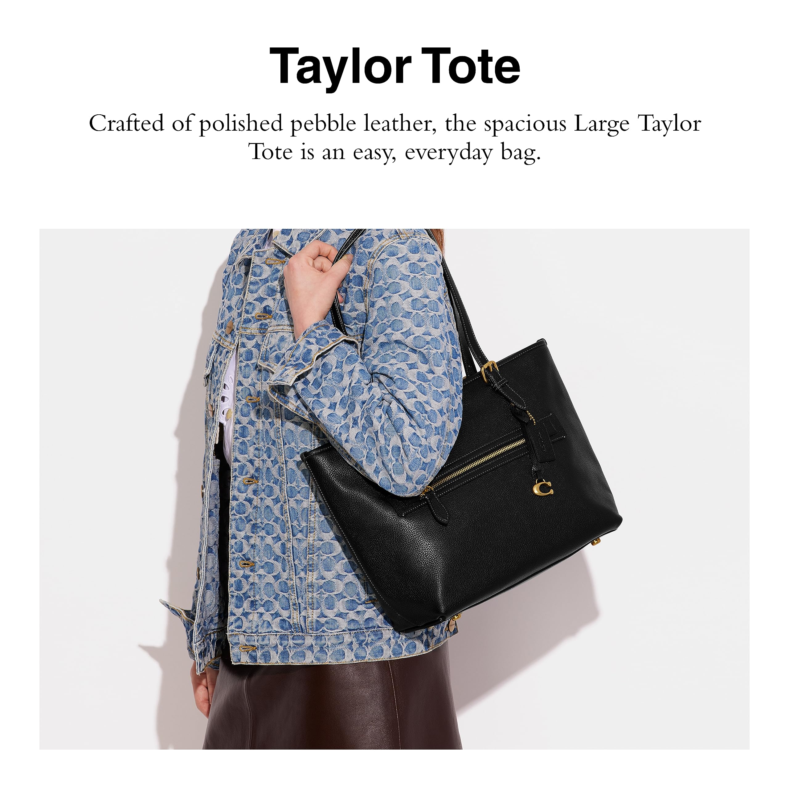 Coach Women's Polished Pebble Leather Taylor Tote - Stylish Designer Handbag for Work, Travel & Everyday Use | Premium Leather Shoulder Bag for Women