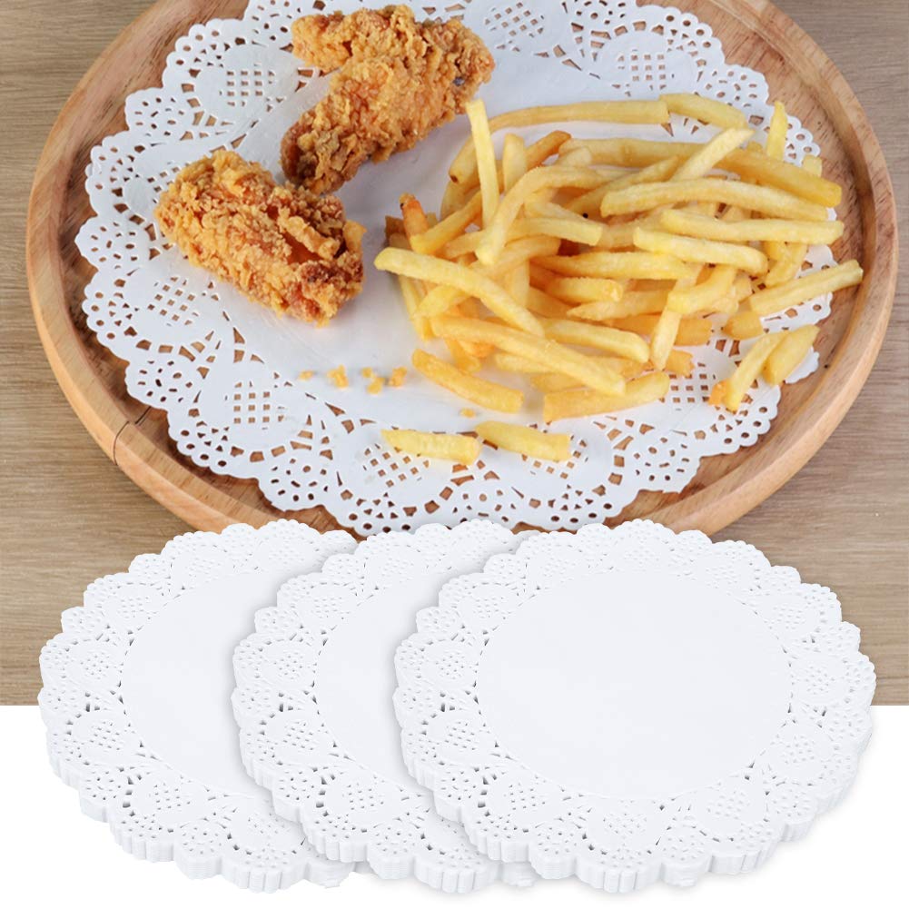 420PCS Lace Doilies - Round Decorative Paper Placemats for Cake, Dessert & Table Decor - Elegant Hollow-Out Design for Party, Wedding & Tea Time Settings
