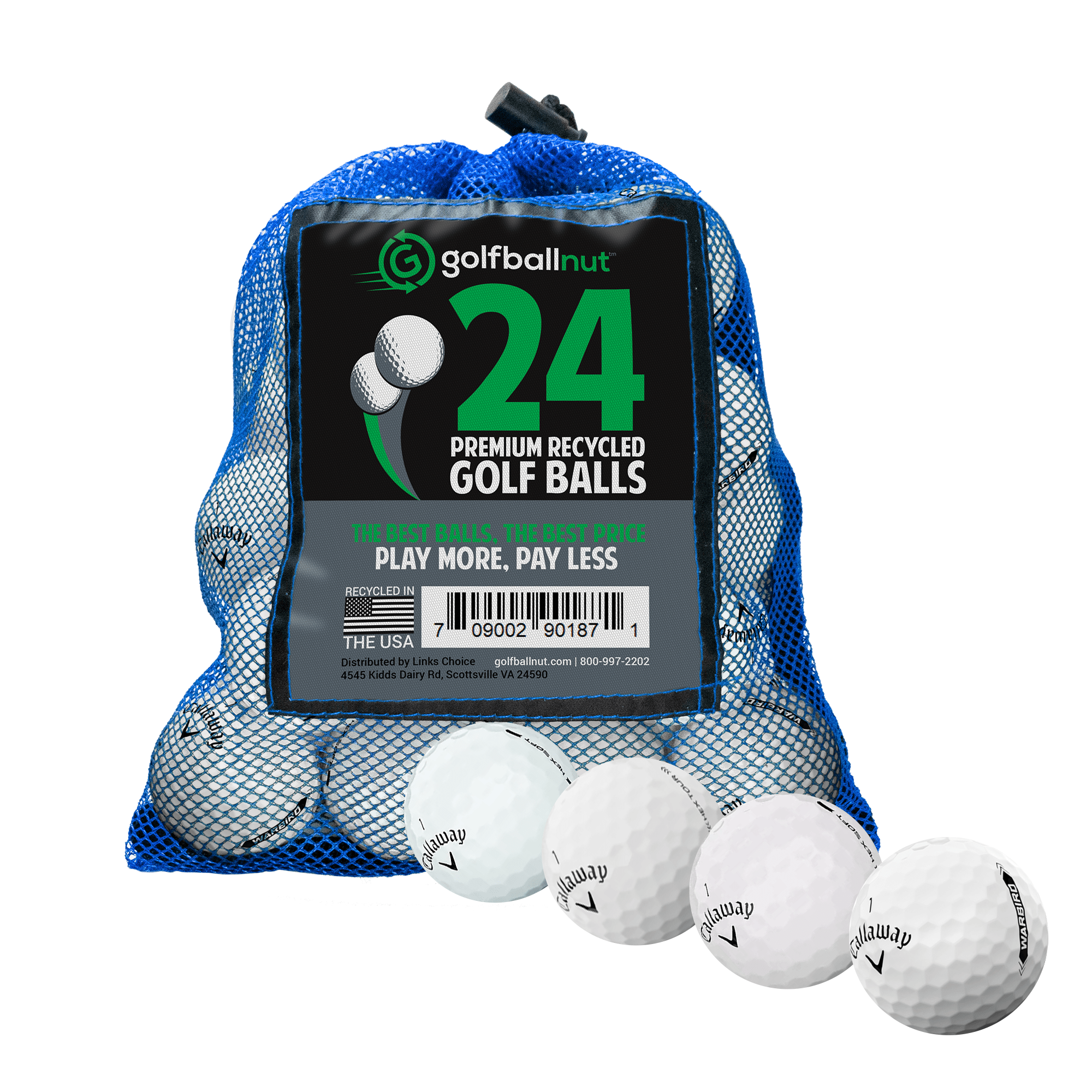 Used Callaway Mix Golf Balls - Bulk Mesh Bags (50/100/200 Count) | Premium Recycled Golf Balls for Practice & Driving Range | Great for Beginners, Casual Play & Tournament Training