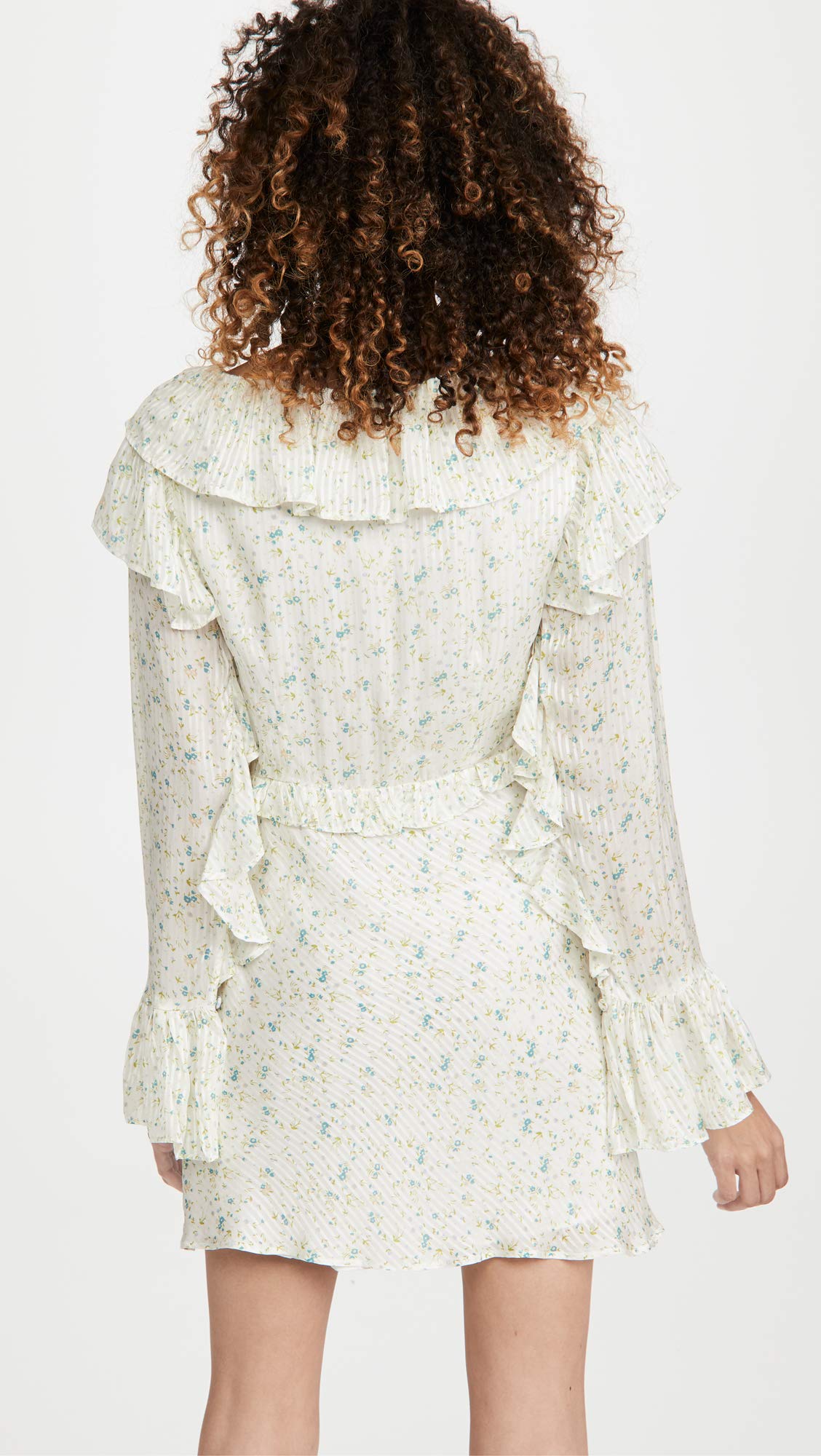Free People Women's Sweetest Thing Mini Dress - Ivory Combo & Off White Floral Print | Size 2 | Perfect for Summer Weddings, Beach Vacations & Date Nights