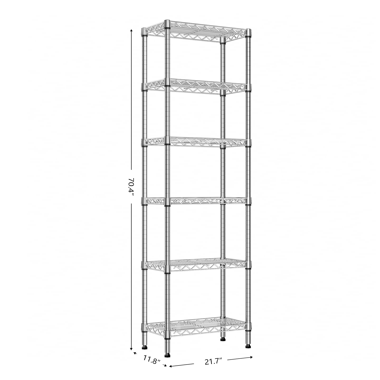 MZG 6-Tier Heavy Duty Metal Wire Shelving Unit - 70.4