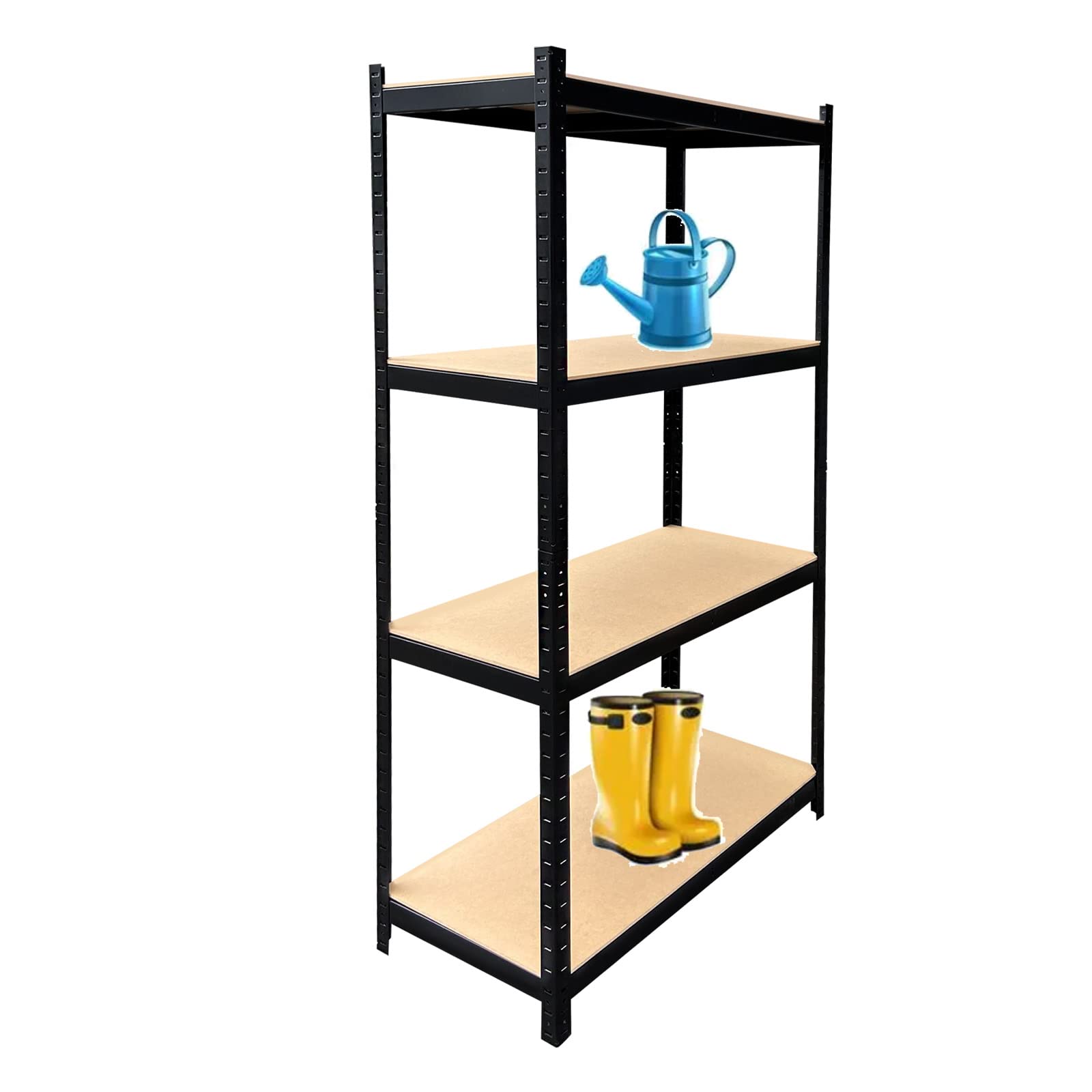 64 Inch Heavy Duty Metal Storage Shelves - 4-Tier Adjustable Height Garage Shelving Unit with MDF Boards, 386lbs Capacity per Shelf (31.5