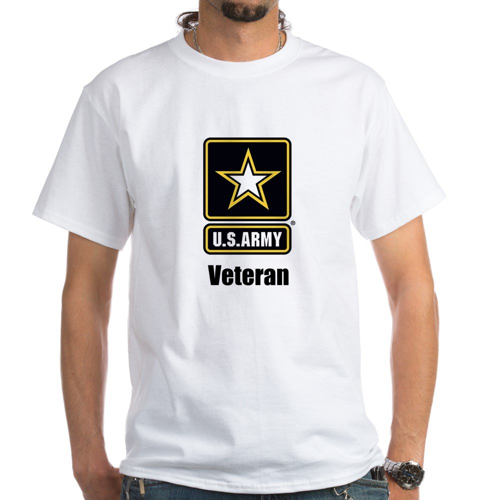 U.S. Army Veteran White Cotton T-Shirt - Comfortable Casual Tee for Military Appreciation & Everyday Wear
