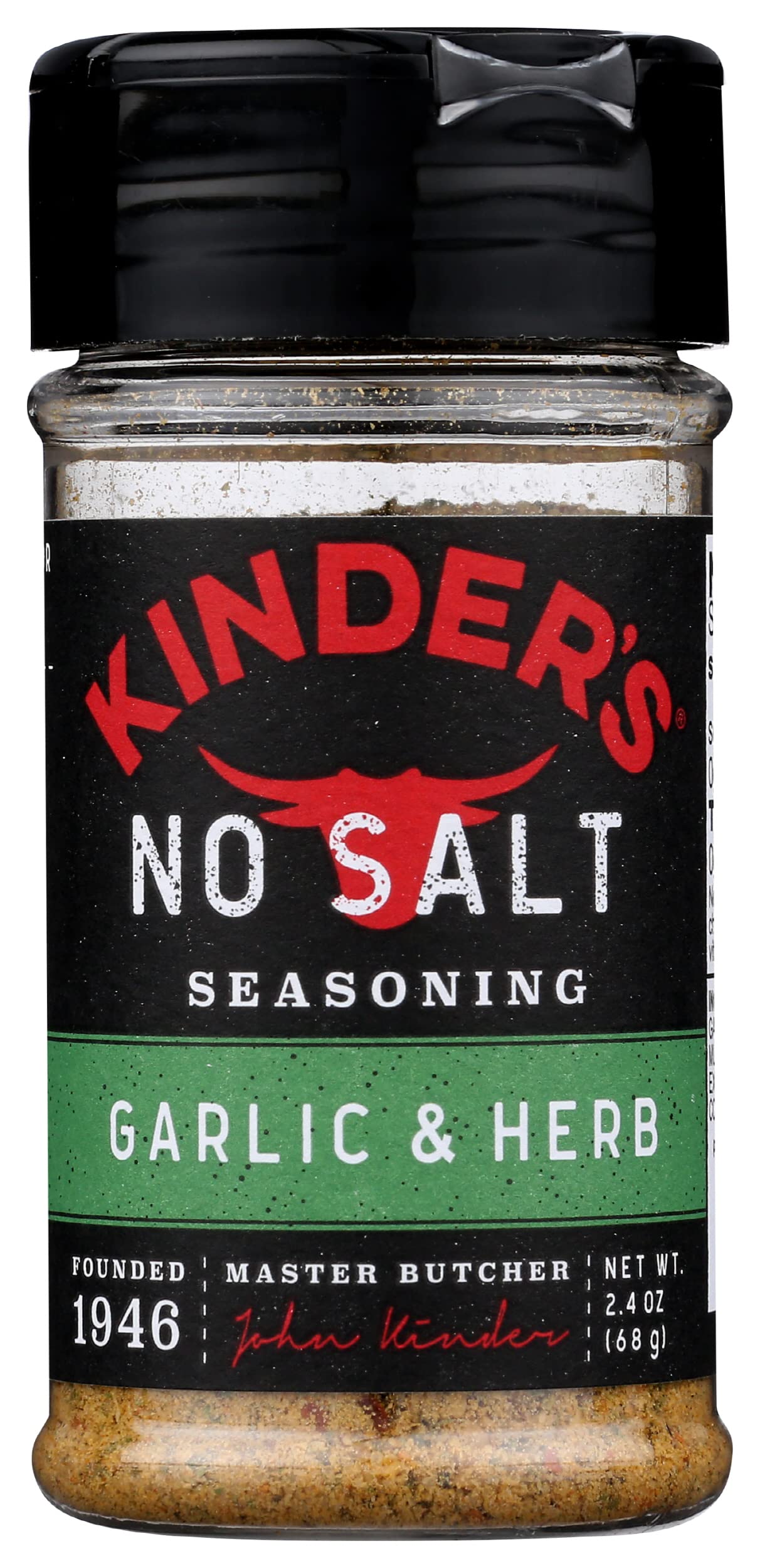 Kinder's No Salt Garlic & Herb Seasoning - Non-GMO, Gluten-Free, All Natural Spice Blend - 2.4oz (8-Pack) - Perfect for Grilling, Roasting & Everyday Cooking