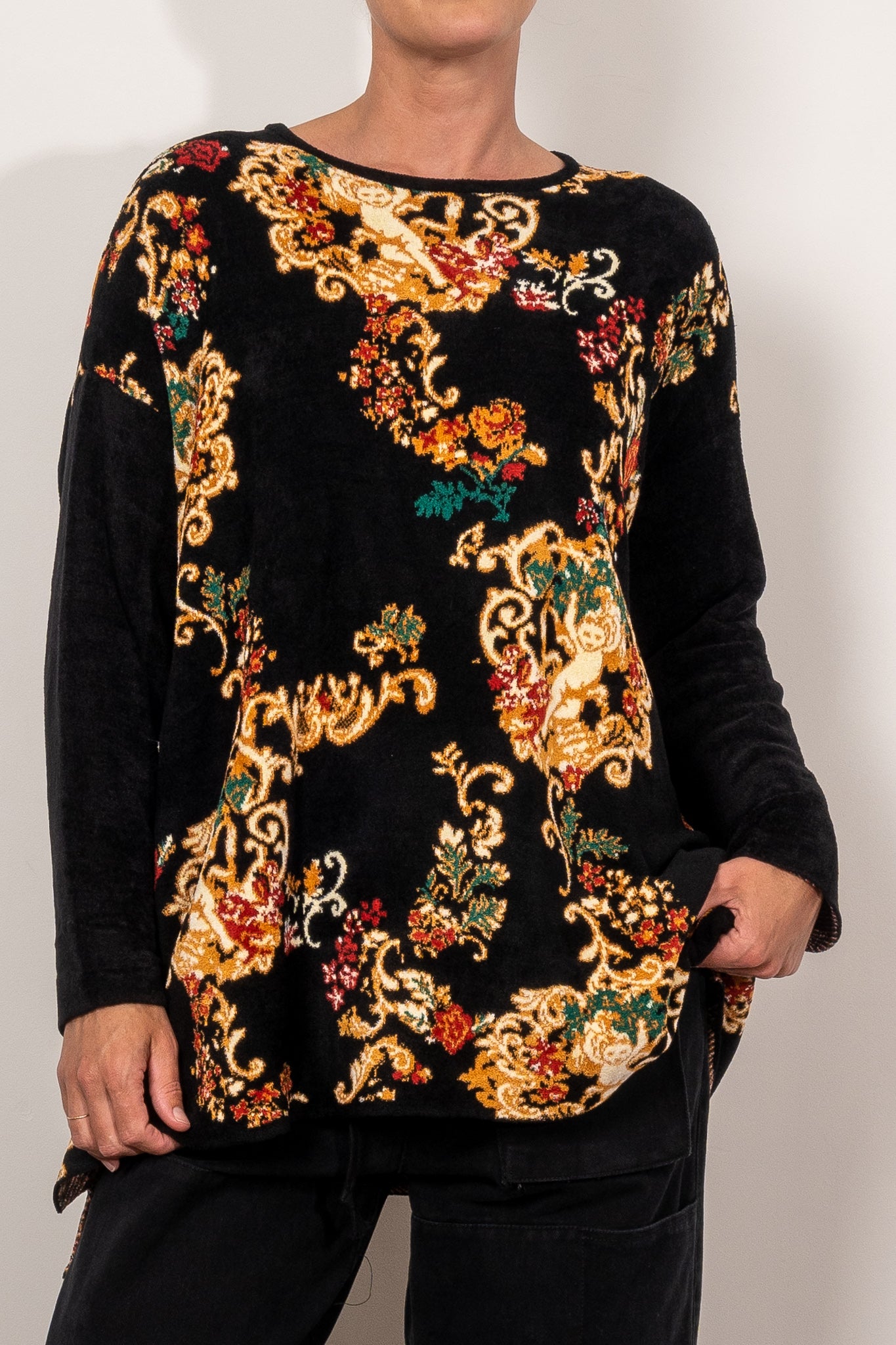 M.A. Dainty Cherub Jumper - Vintage Inspired Angel Print Sweater for Women | Perfect for Christmas, Holiday Parties & Cozy Winter Outfits