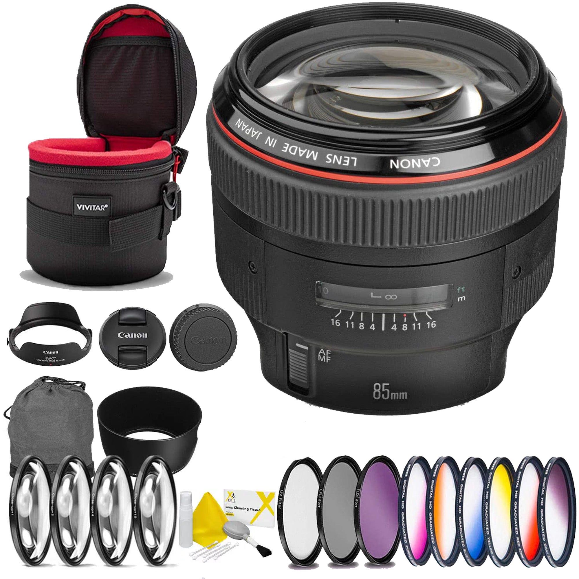 Canon EF 85mm f/1.2L II USM Portrait Lens with 72mm UV Filter Kit - Professional Photography for Weddings, Headshots & Low Light Shooting