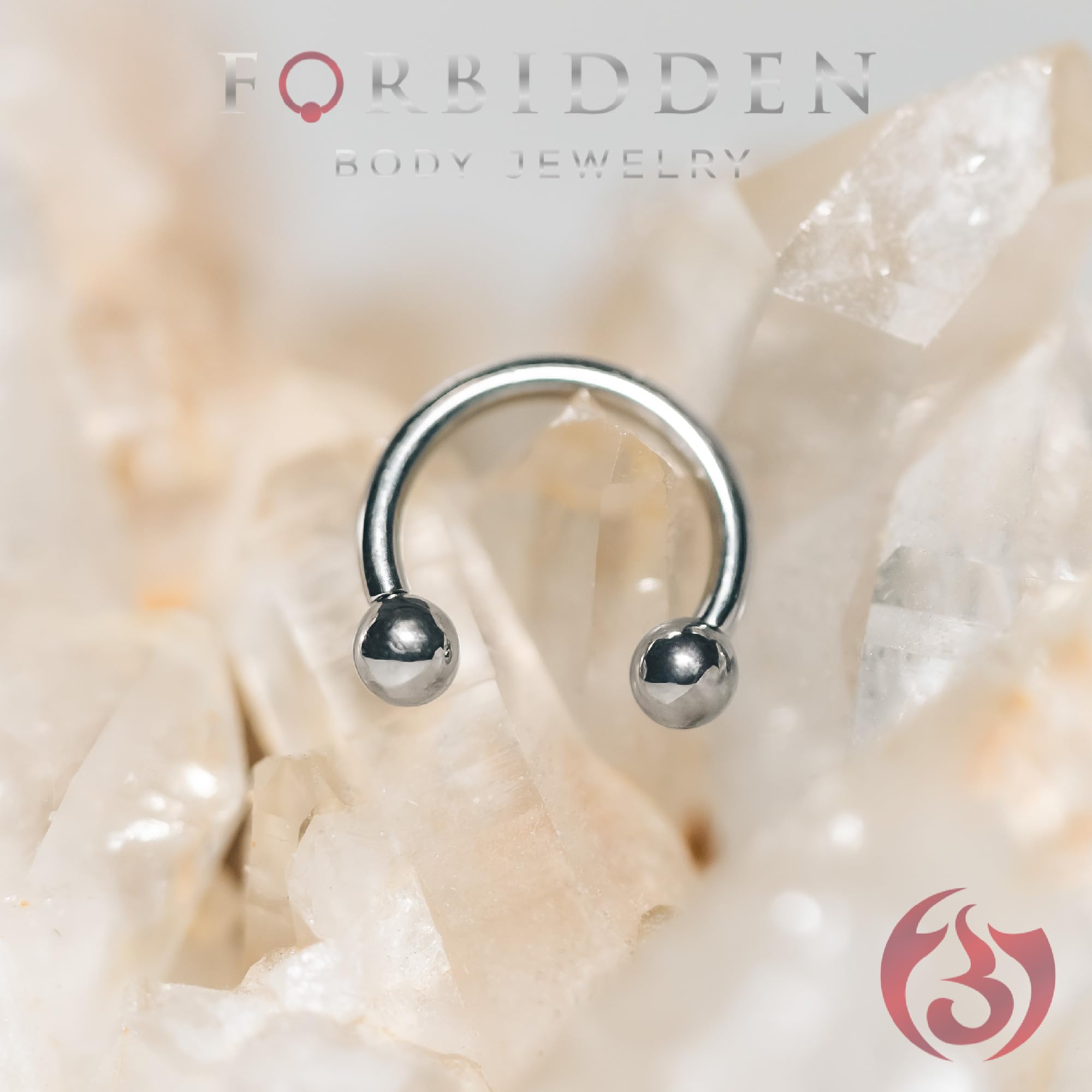 14G 10mm Surgical Steel Internally Threaded Horseshoe Body Piercing Ring - Forbidden Body Jewelry for Nose, Lip, Eyebrow & Cartilage Piercings - Hypoallergenic & Comfortable Wear