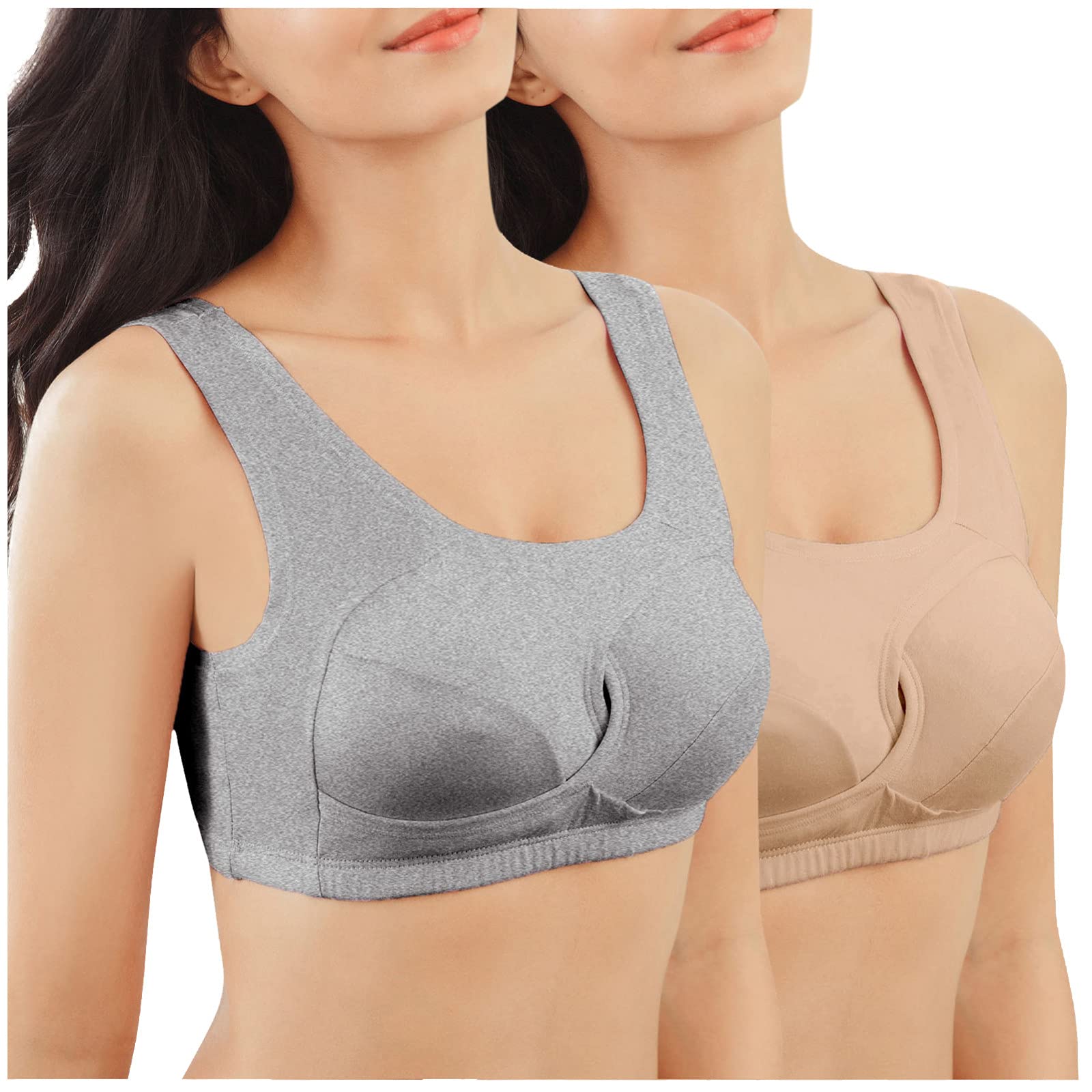 Best Women's Yoga Sports Bras - 2 Pack Breathable Workout Bras for Fitness & Running - Comfortable Hollow Out Design for Gym, Yoga, and Active Lifestyle