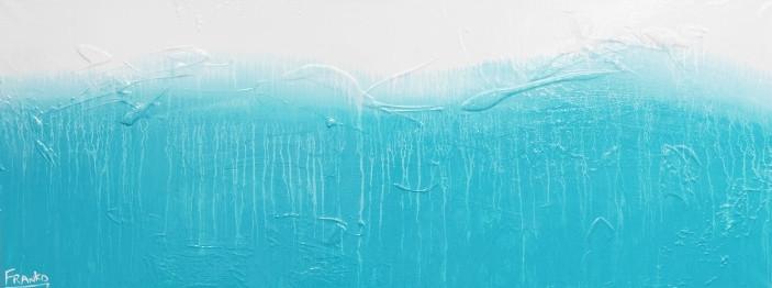 Blue & White Abstract Painting - 160cm x 60cm Modern Wall Art for Living Room, Bedroom & Office Decor | Hungry For Love Artwork