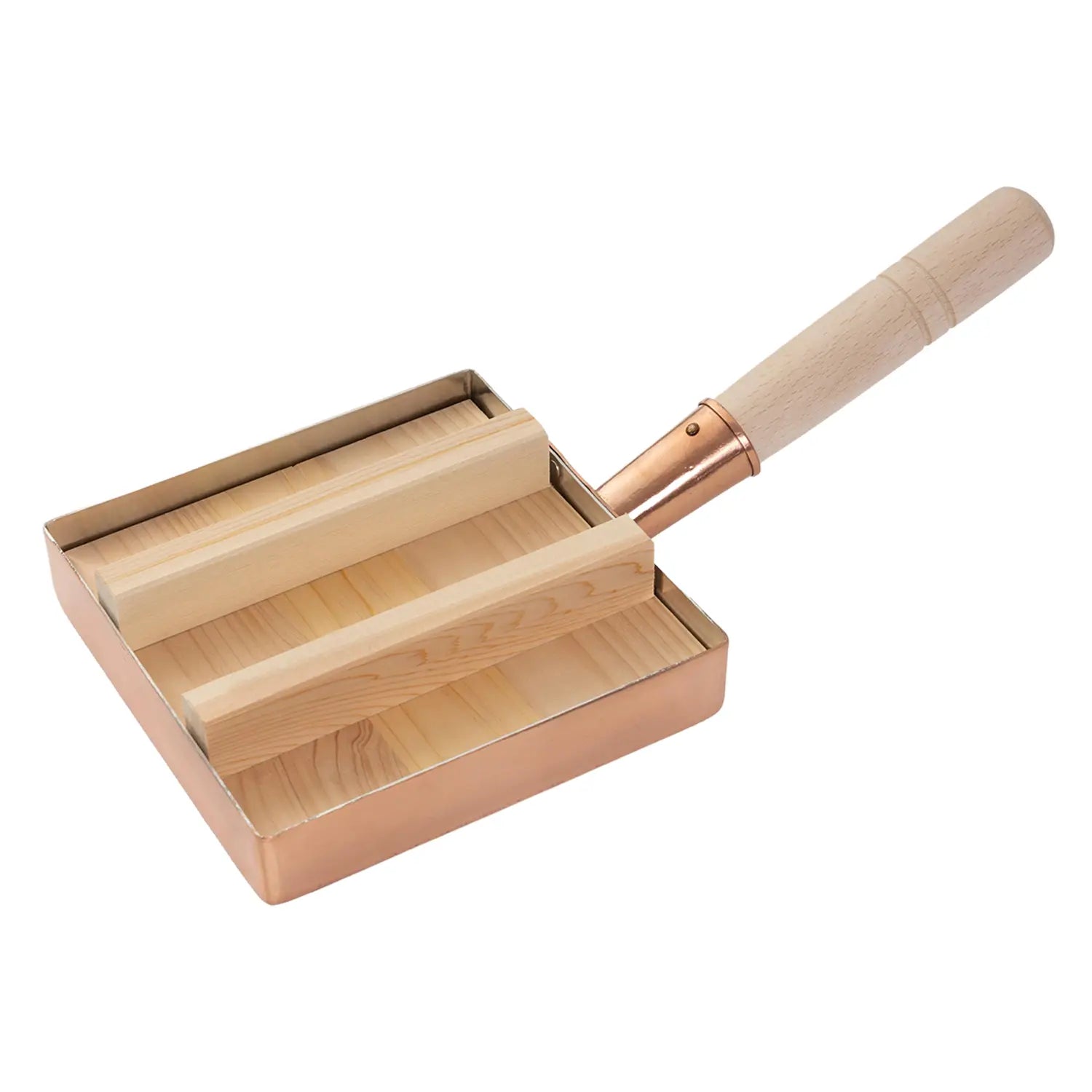 Premium EBM Sawara Cypress Wooden Lid for Square Omelette Pan - Natural Japanese Wood Cover for Nonstick Frying Pans, Perfect for Kitchen Cooking & Serving Dishes