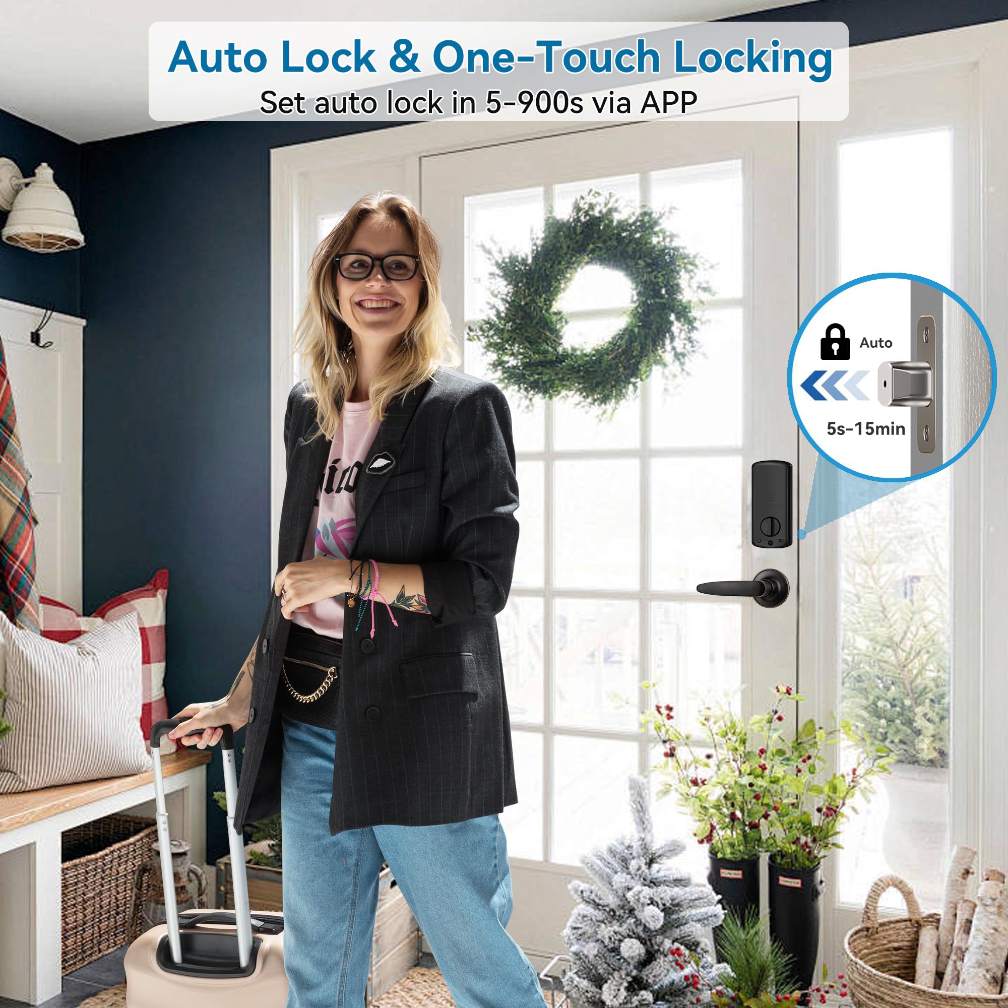 Harfo Smart Fingerprint Door Lock - Keyless Entry, App Control - for Home Security
