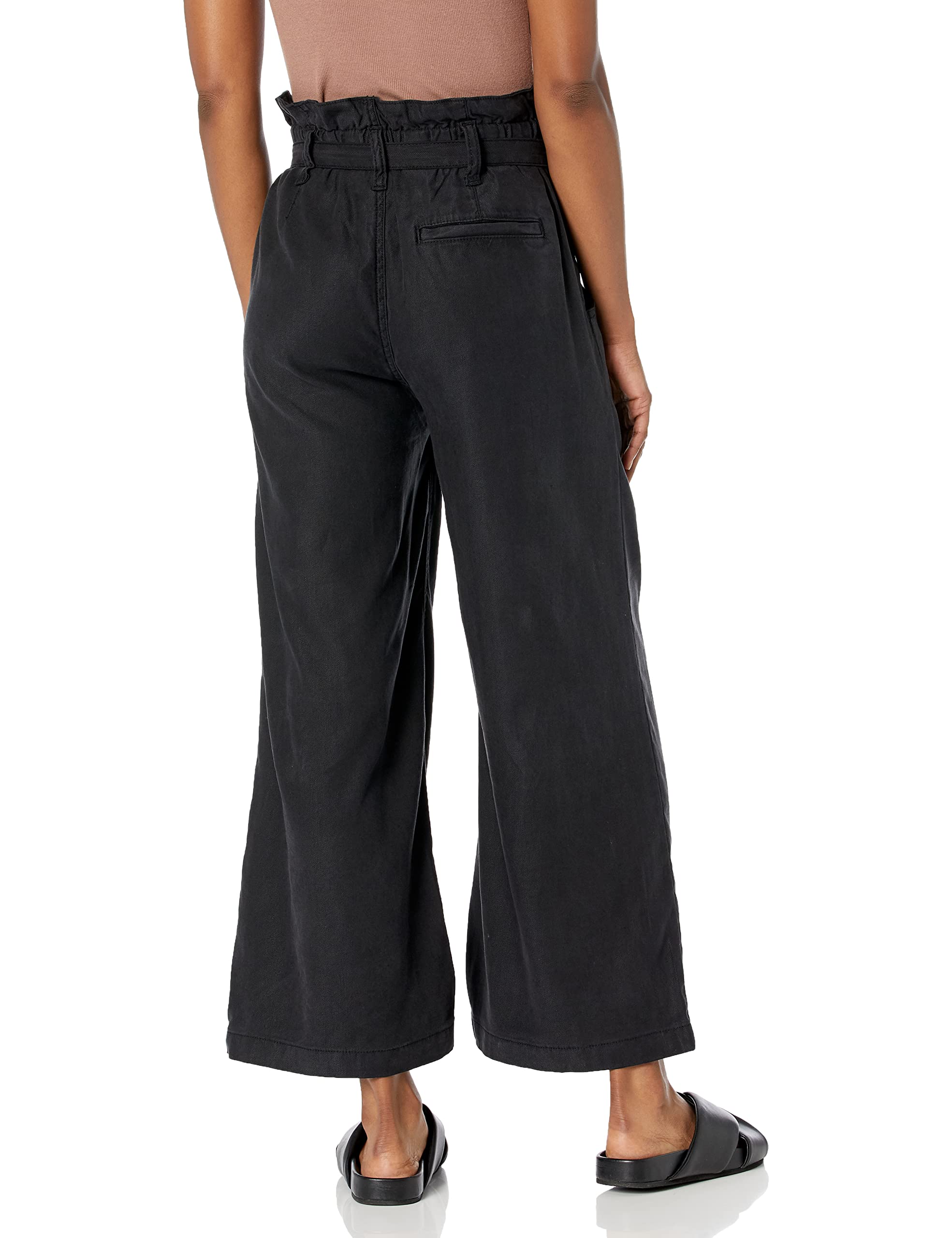 HUDSON Women's High Waisted Wide Leg Paper Bag Trousers - Comfortable Stretch Pants for Work, Office & Casual Wear