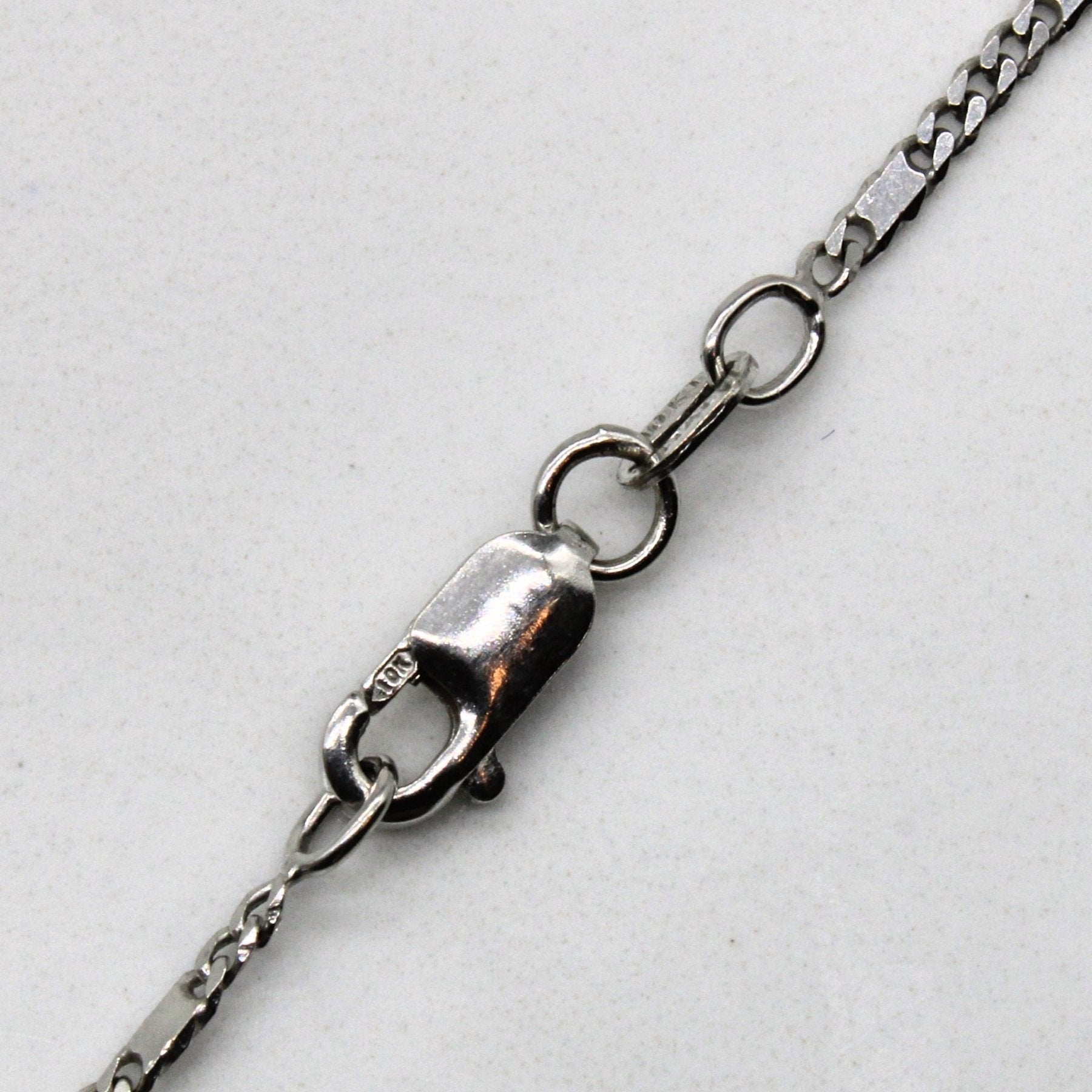 10k White Gold Modified Cuban Link Chain - 16 Inch Men's Jewelry for Everyday Wear & Special Occasions