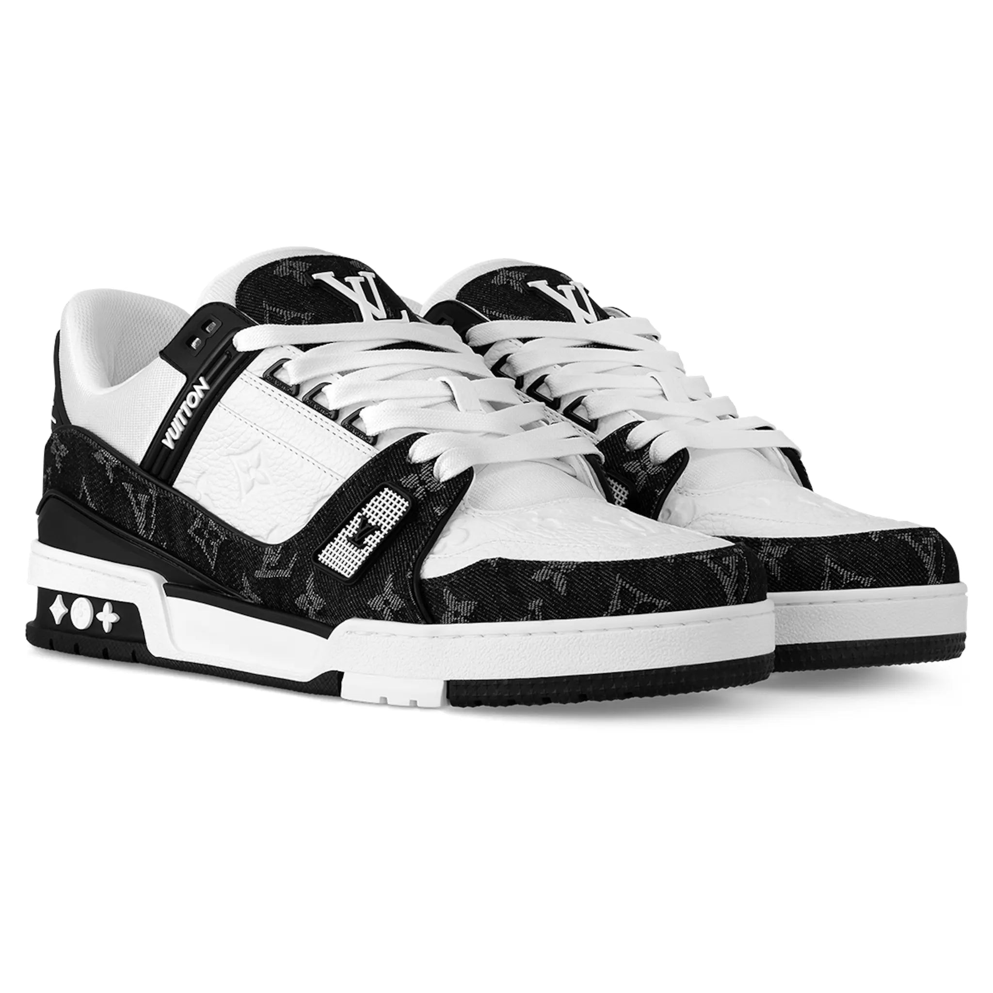 Louis Vuitton LV Monogram Black Denim Sneakers - Luxury Designer Casual Shoes for Men & Women | Perfect for Streetwear, Travel & Everyday Fashion