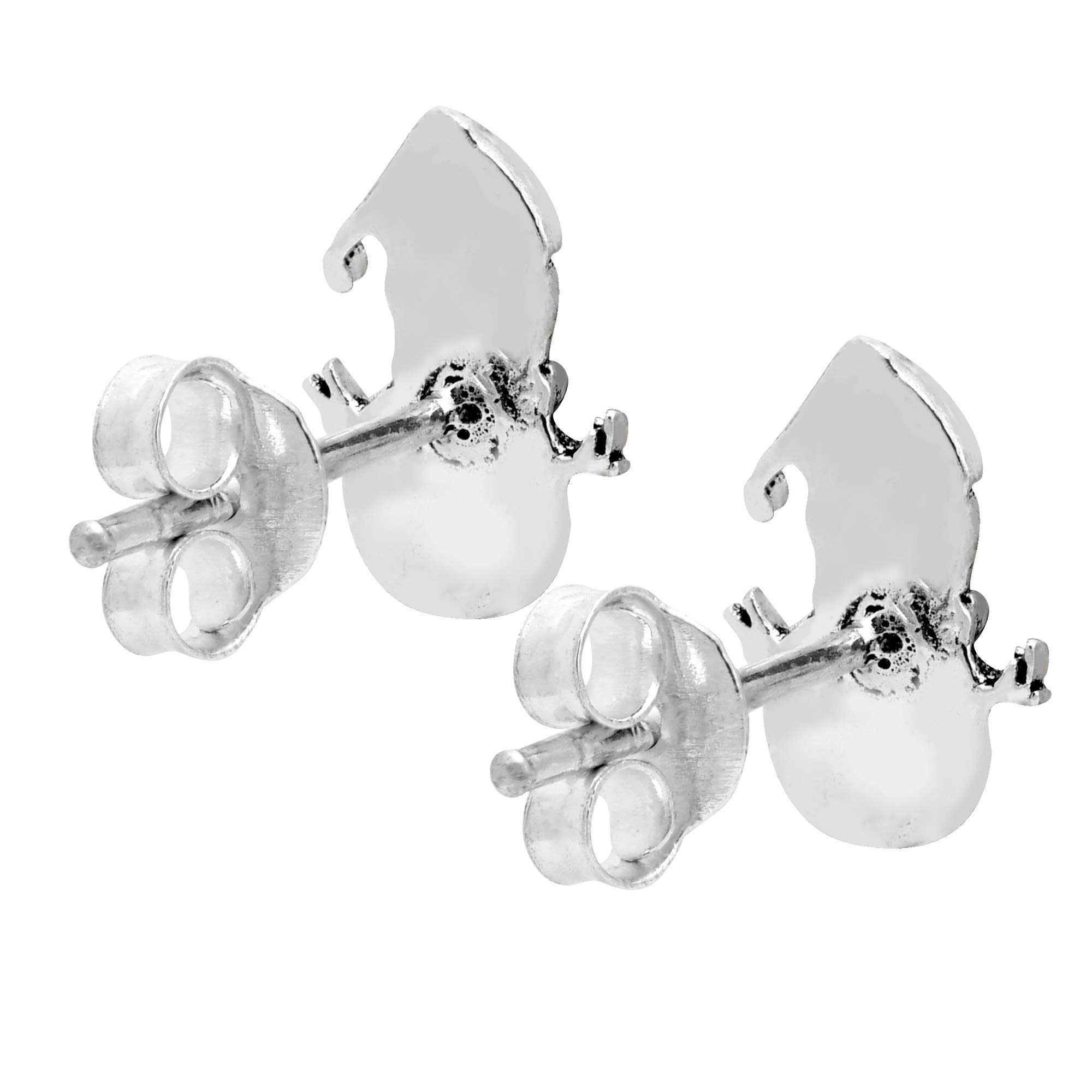 Festive Happy Snowman .925 Sterling Silver Post Stud Earrings for Women - Cute Christmas Holiday Jewelry & Winter Snowman Studs - Perfect for Holiday Parties, Gift Giving & Winter Fashion Accessories