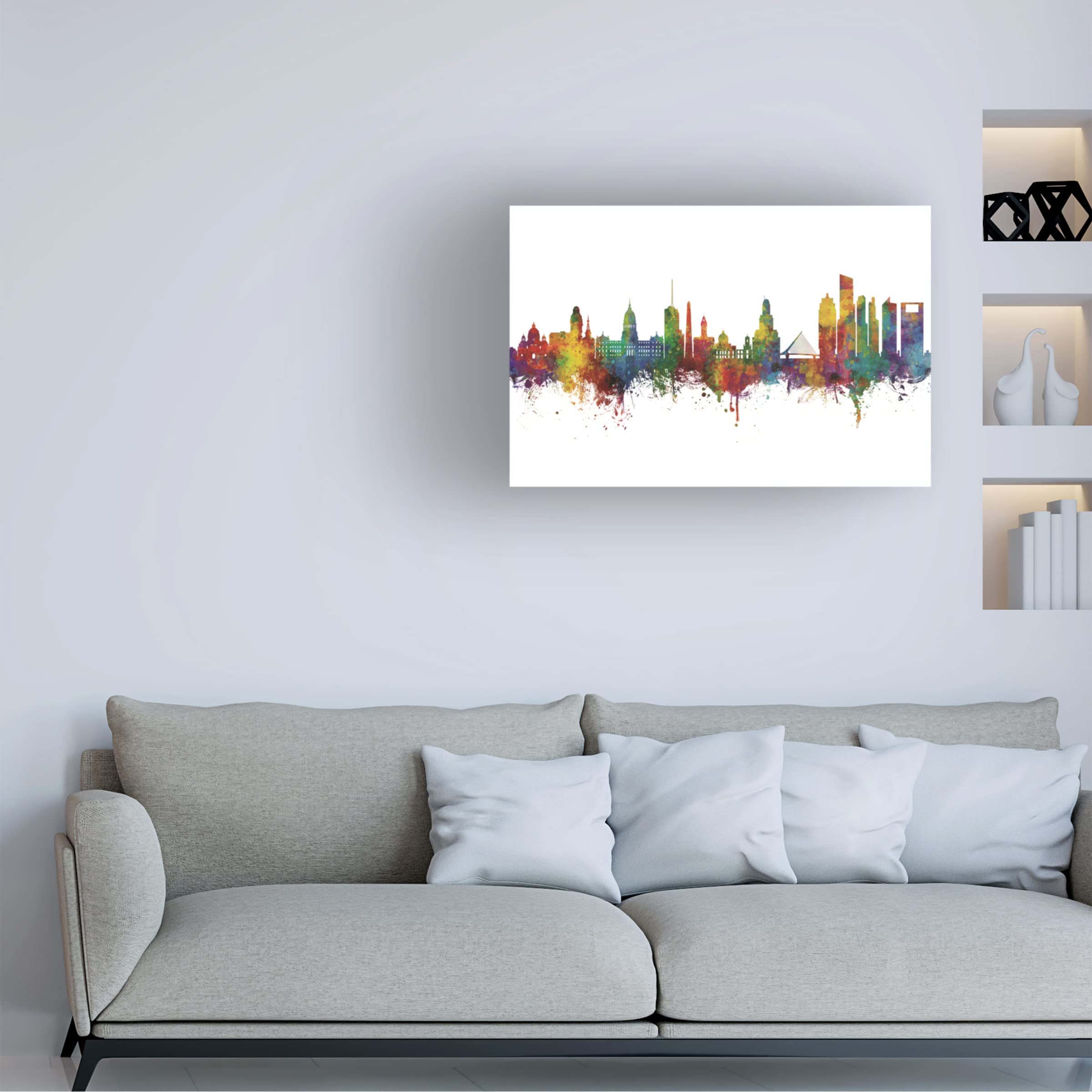 Michael Tompsett Buenos Aires Argentina Skyline Canvas Art Print - Modern Cityscape Wall Decor for Living Room, Office & Bedroom