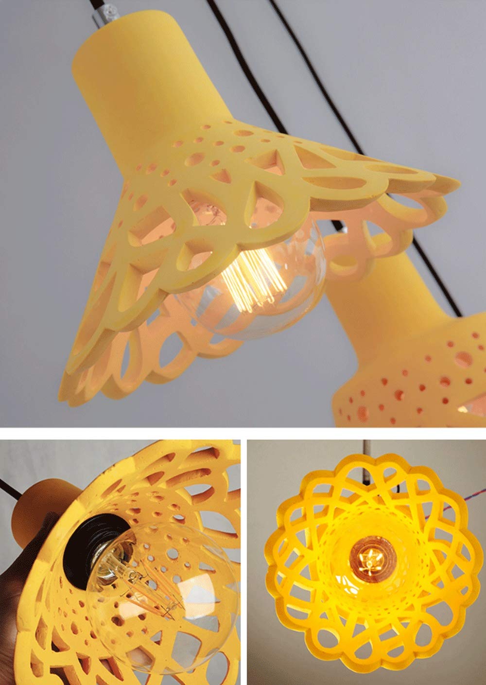 Modern LED Chandelier Light - Adjustable 3-Head Cement Ceiling Lamp with Art Deco Design for Living Room, Dining Room & Hallway | Energy Efficient Dimmable Pendant Lighting for Home Decor & Interior Design