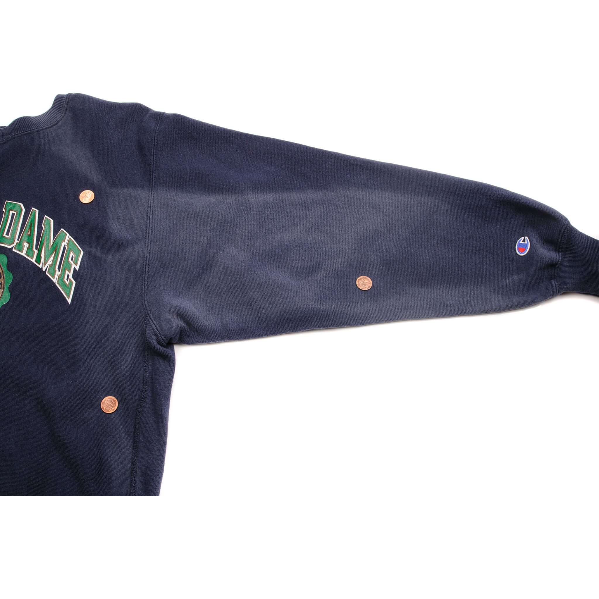 Vintage Champion Reverse Weave Notre Dame Sweatshirt 1990s Large Made in USA - Retro College Style for Casual Wear & Sports Fans