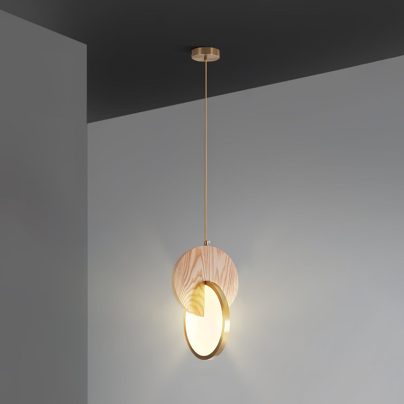 Modern Double Disk Pendant Light - Adjustable Hanging Chandelier for Dining Room, Kitchen Island & Living Room Decor