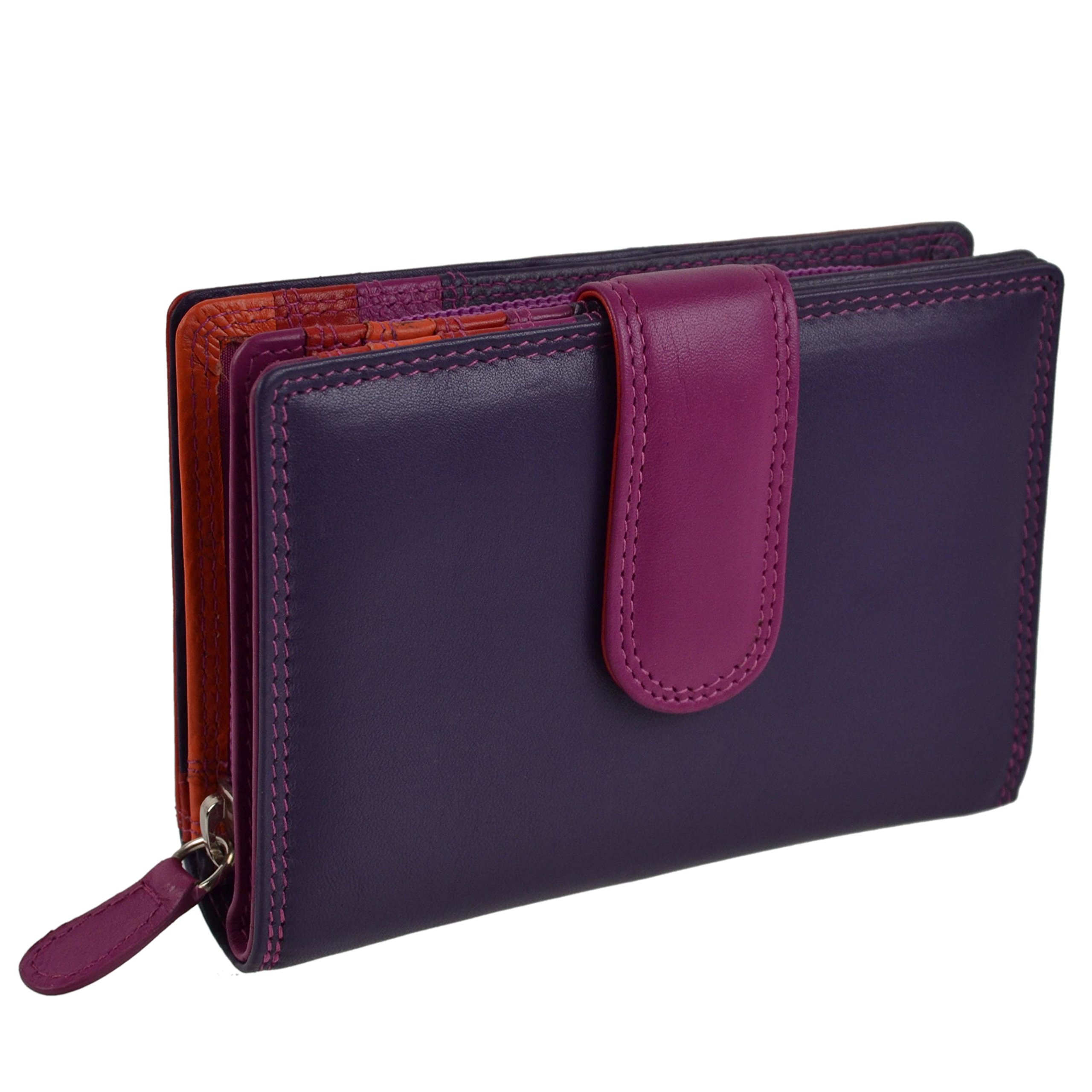 Women's Leather Wallet with Tab Flap & Change Pocket - Stylish Graffiti Design Gift Box for Everyday Use, Travel & Shopping