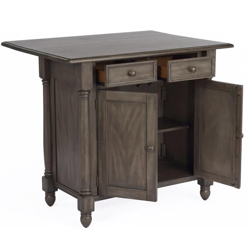 Shades of Gray Weathered Kitchen Island Set by Sunset Trading - Rustic Farmhouse Style for Dining & Entertaining