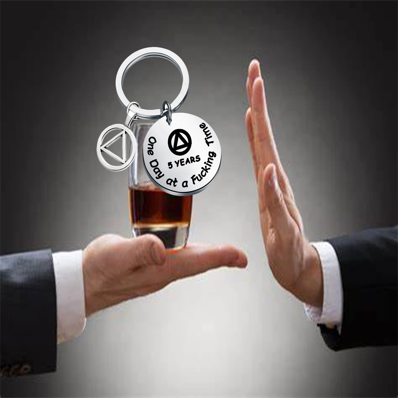 1 Year 2 Years 5 Years AA Sobriety Anniversary Keychain - Inspirational Addiction Recovery Gift for Alcoholics Anonymous - Perfect for Milestone Celebrations & 12 Step Program Support