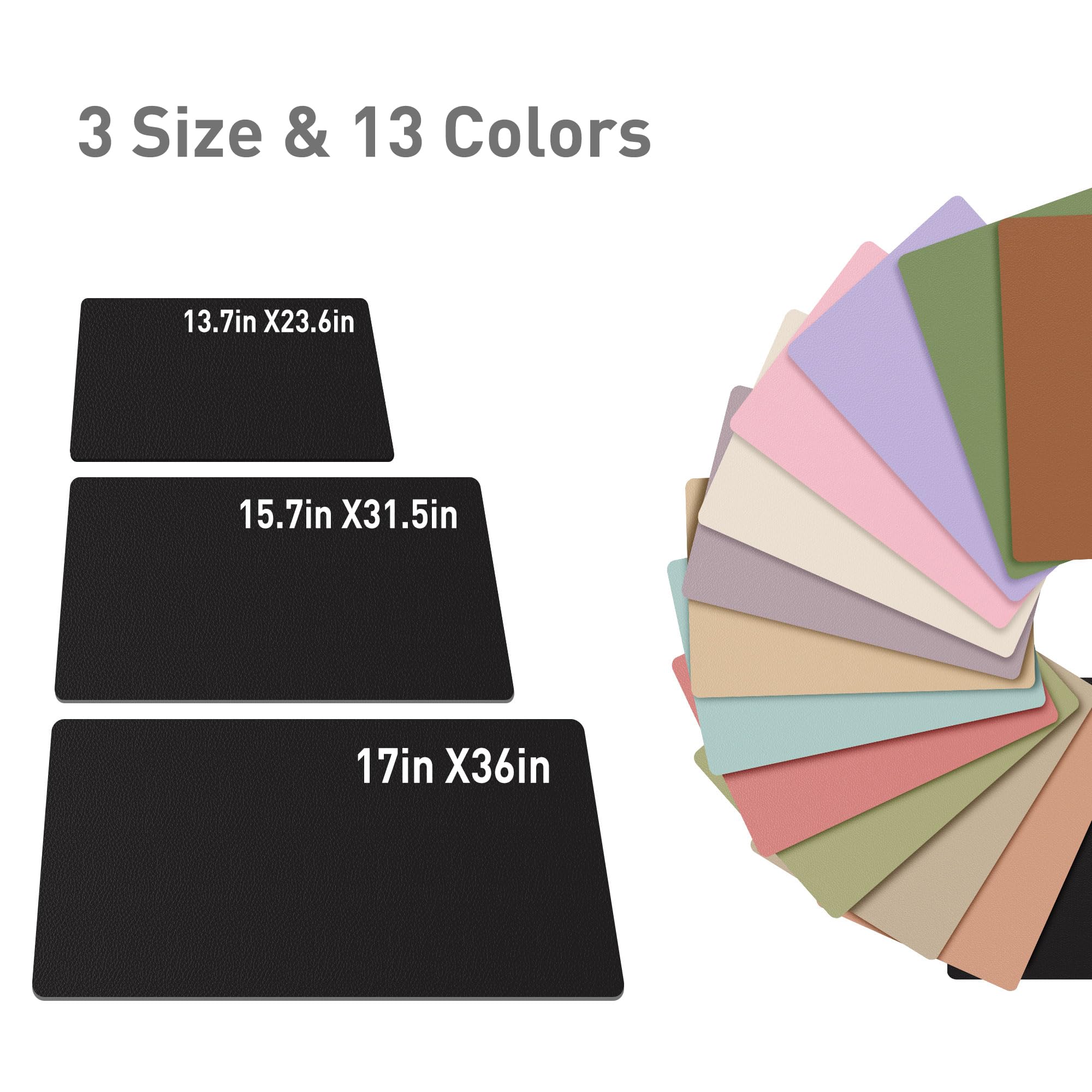 Premium Large PU Leather Mouse Pad & Desk Protector Mat - Non-Slip Waterproof Office Desk Pad for Keyboard, Mouse & Writing (17