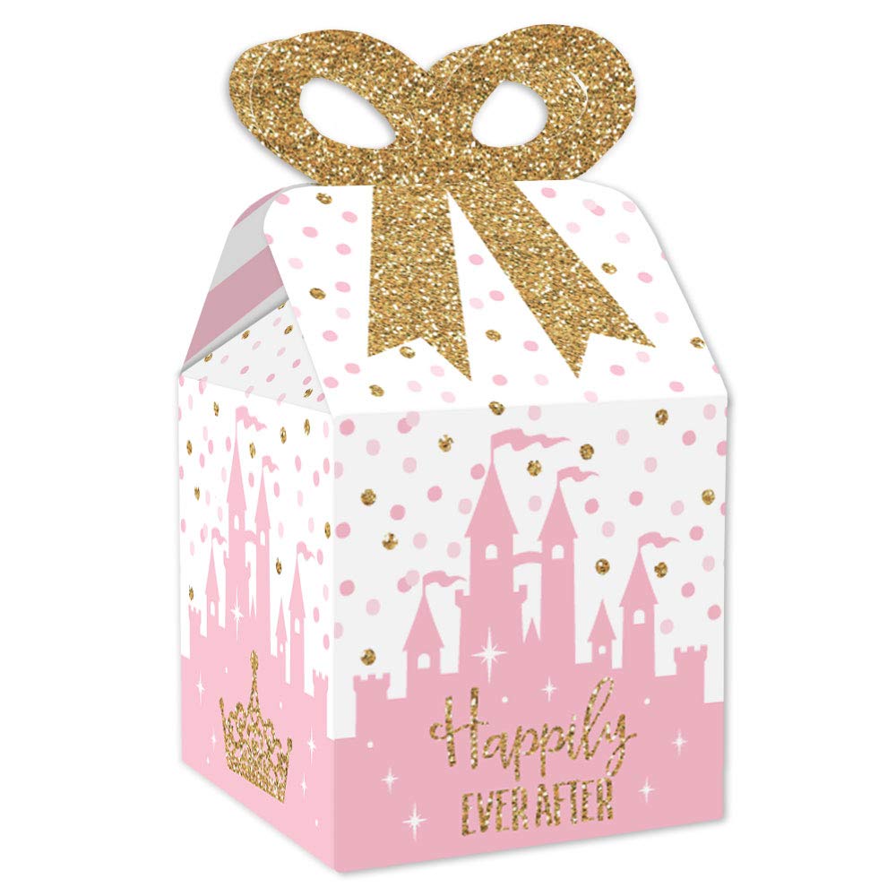Little Princess Crown Gift Boxes - Pink & Gold Set of 12 for Baby Showers & Birthdays