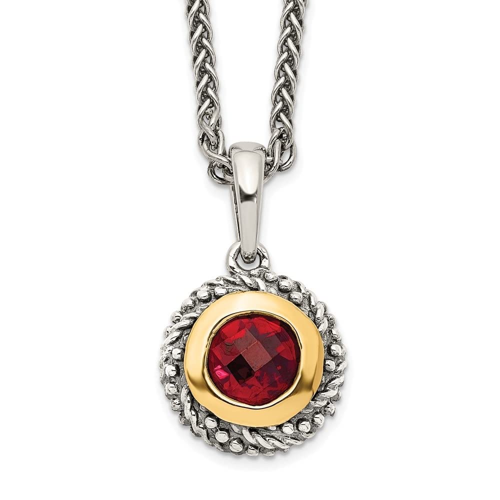 14k Gold & Sterling Silver Garnet Necklace for Women | Elegant Jewelry Gift for Birthday, Anniversary & Valentine's Day | Perfect for Parties, Weddings & Special Occasions