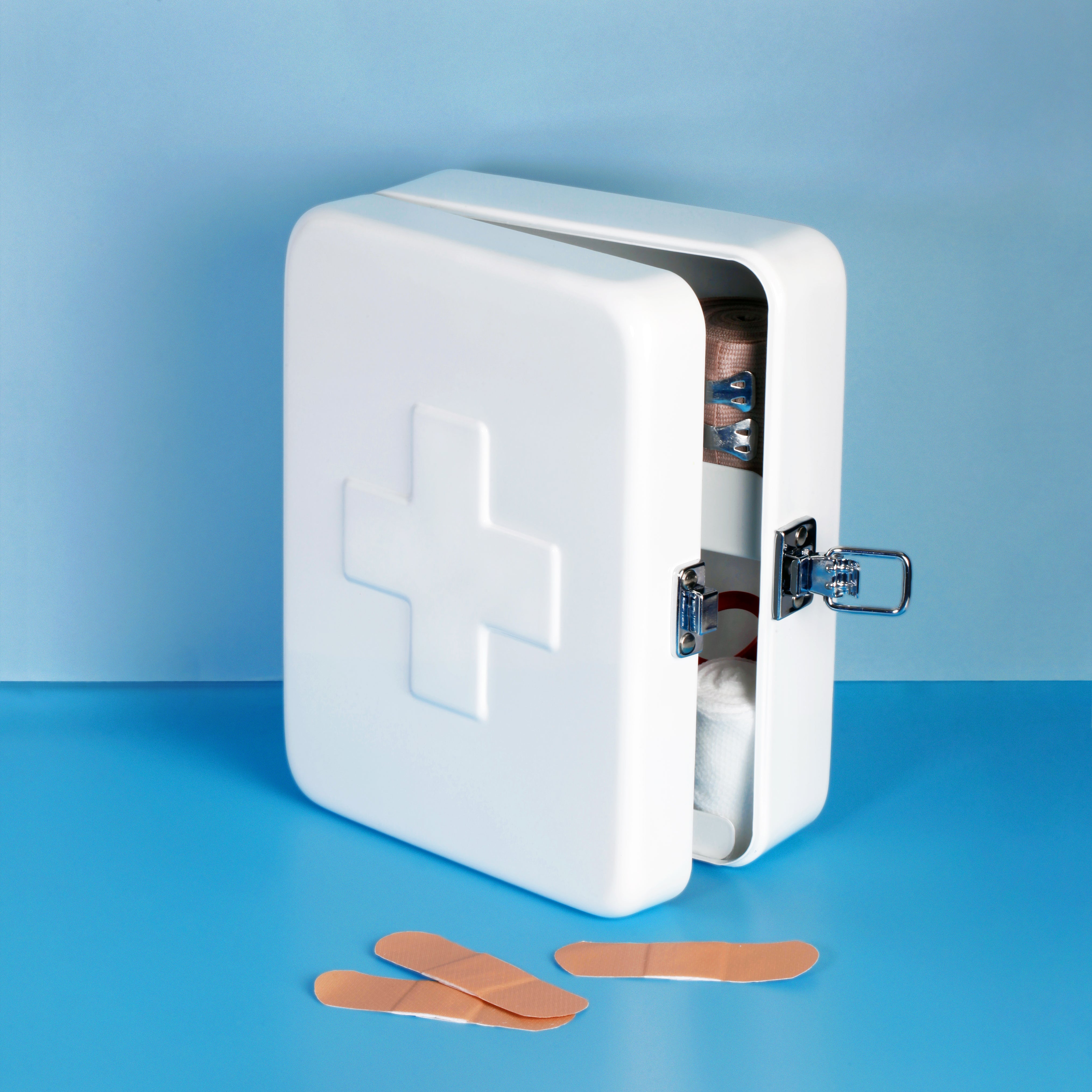 Premium White First Aid Kit - Compact & Portable Emergency Medical Supplies for Home, Car, Office, and Travel Safety
