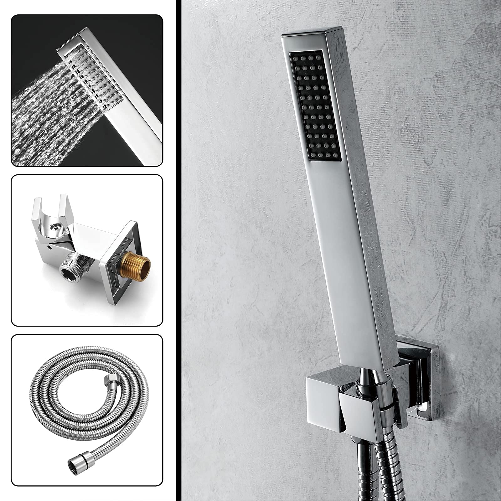 10 Inch Ceiling Mounted Rain Shower System with Body Jets & Handheld Spray - Chrome Bathroom Shower Set for Luxurious Spa Experience at Home