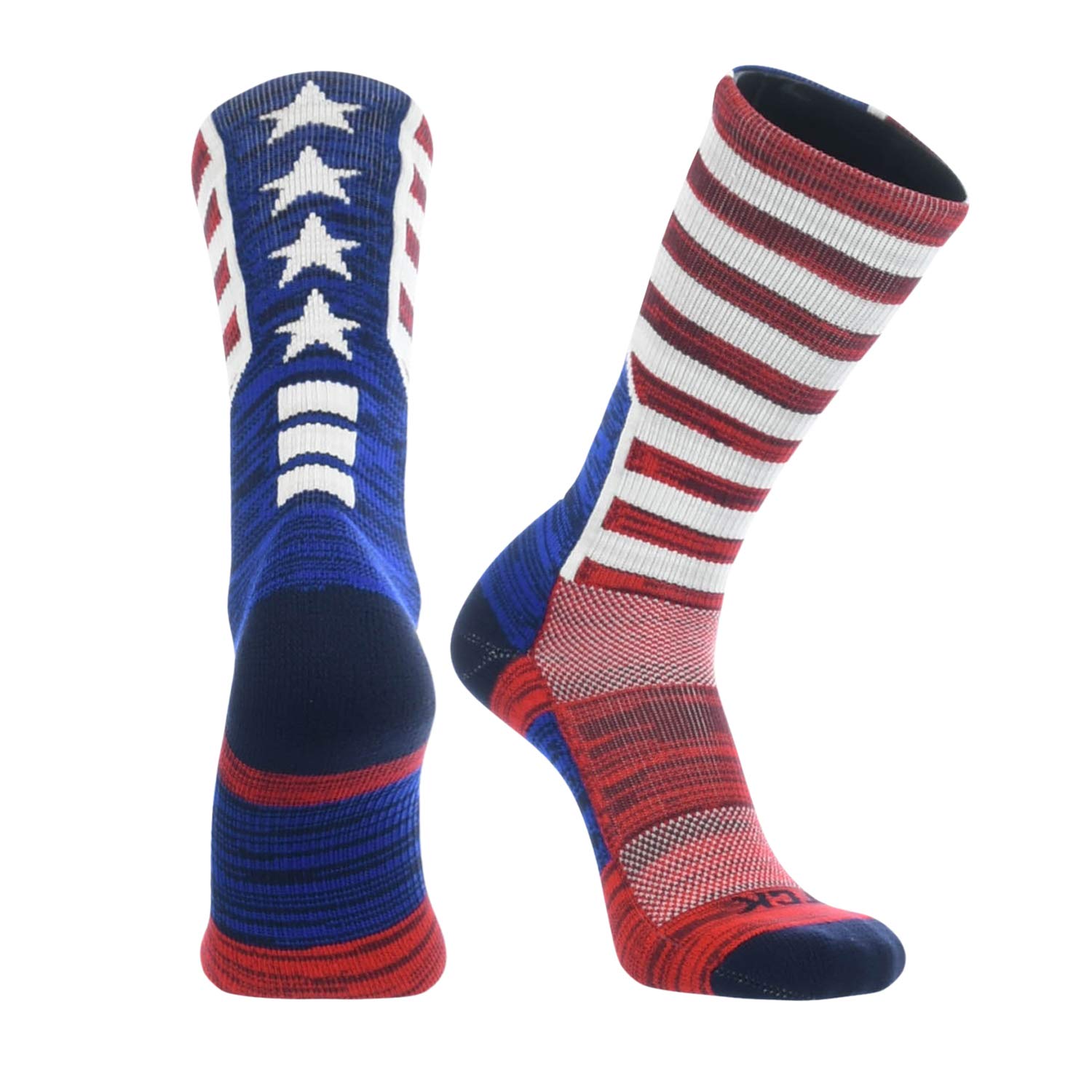 TCK Old Glory USA Patriotic American Flag Crew Socks for Men & Women - Comfortable Athletic Socks for Basketball, Football, Softball, Lacrosse & Sports Enthusiasts