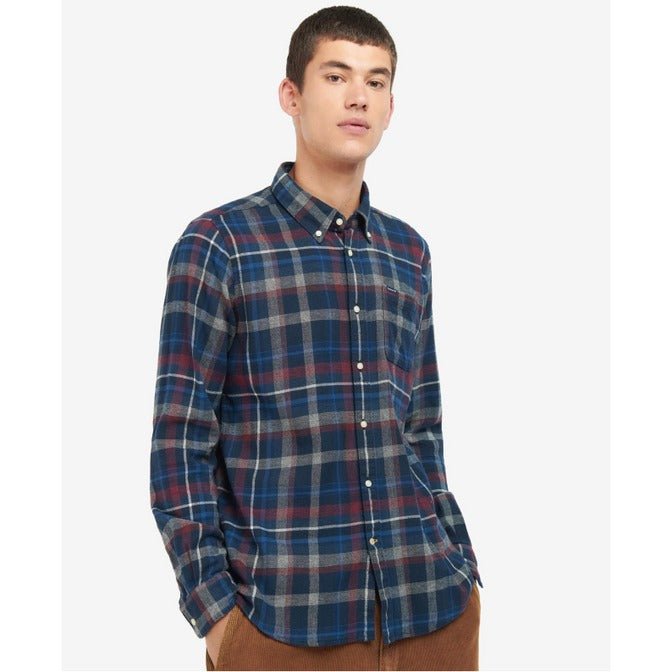 BARBOUR Earlwick Tailored Cotton Shirt for Men - Classic Navy Blue Button Down Casual Shirt | Perfect for Office, Outdoor & Smart Casual Wear
