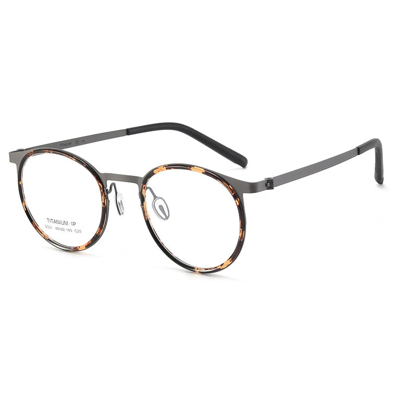 Bclear Women's Full Rim Round Titanium Eyeglasses L2001 - Lightweight & Durable Eyewear for Work, Reading & Fashion
