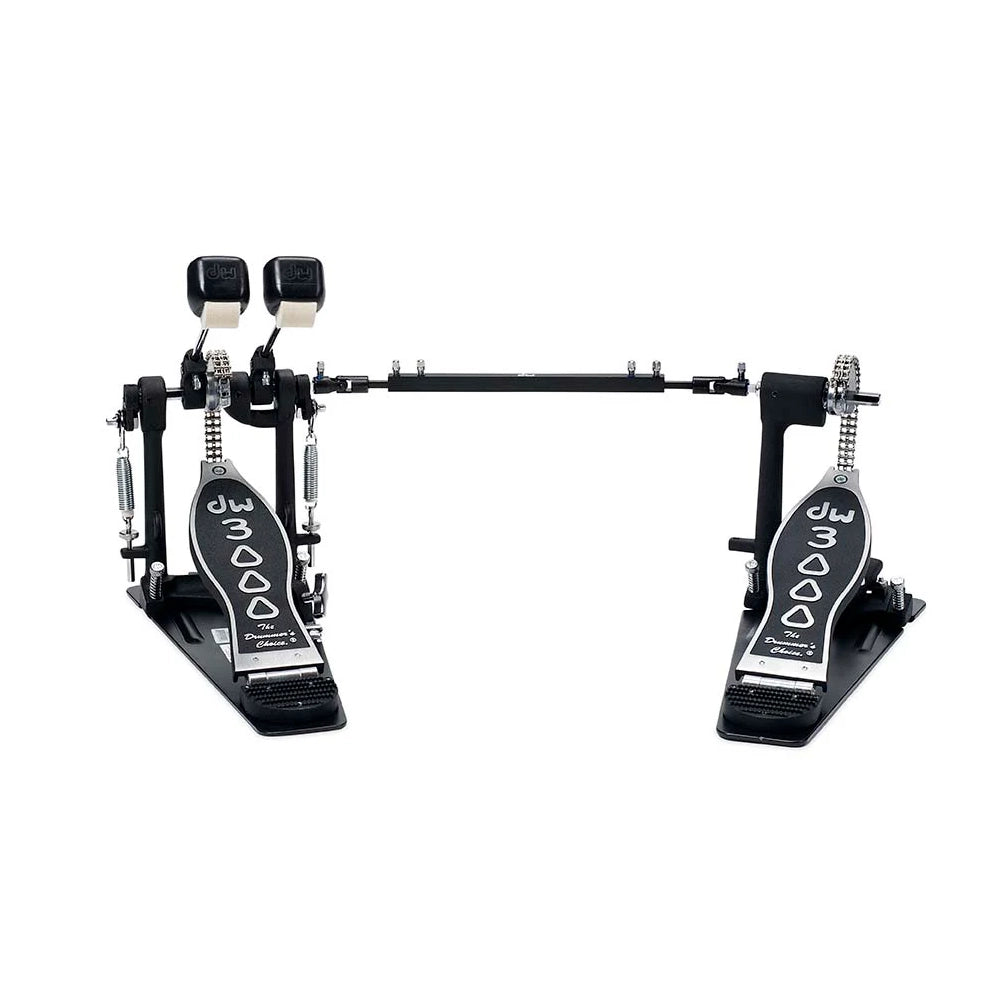 DW 3000 Series Double Bass Drum Pedal for Left Footed Drummers - Professional Drum Kit Accessory for Heavy Metal and Rock Performances