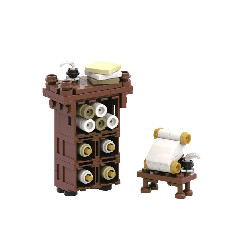 Gobricks 88pcs MOC 150261 Parchment Cabinet Building Blocks Set - Perfect for LEGO Enthusiasts, Creative DIY Projects, and Home Office Decor