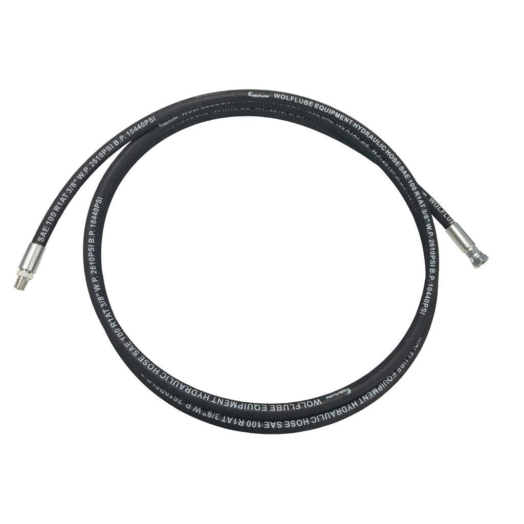 3/8 Inch Grease Hose - 30 Feet Heavy Duty NPTM-NPTF Fittings - Perfect for Automotive, Industrial & Farm Equipment Lubrication