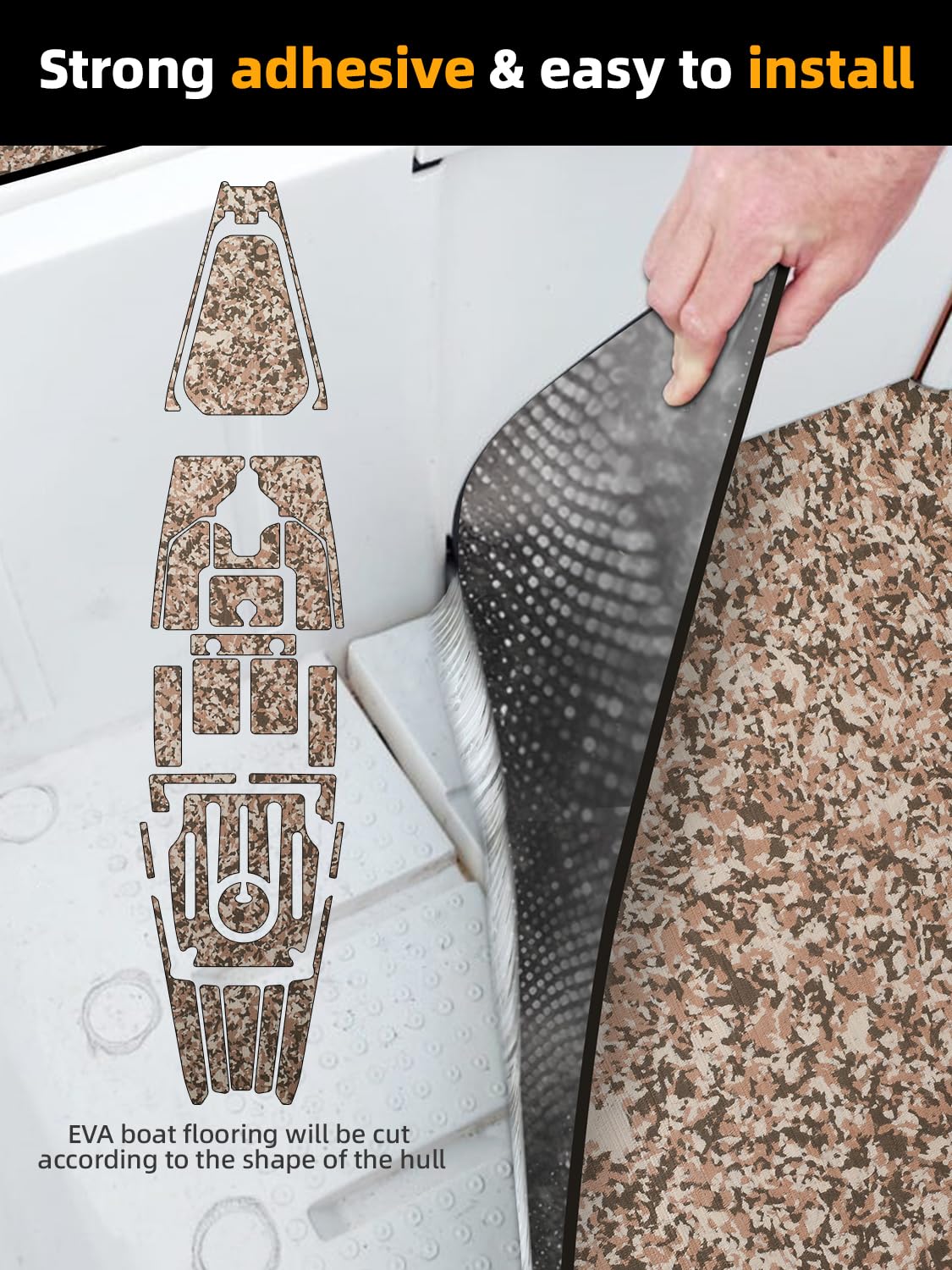 Premium EVA Foam Boat Decking - Non-Slip Marine Flooring Mats with Brushed Texture for Boats, Yachts, Kayaks & RVs (94.5