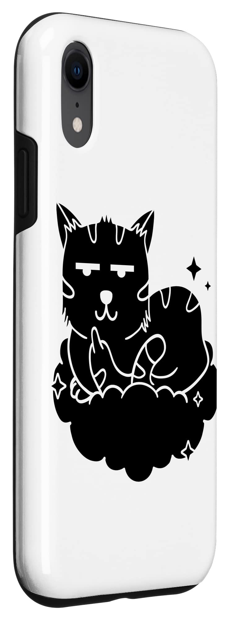 iPhone XR Cat Finger Case - Funny Cat Flipping Off Phone Cover for iPhone XR - Perfect for Cat Lovers, Prank Gifts & Humorous Daily Use