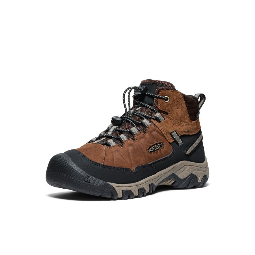 Big Kids' Targhee IV Waterproof Hiking Boots - Bison/Brindle Color | Durable Outdoor Footwear for Boys & Girls | Perfect for Trail Hiking, Camping & Mountain Adventures