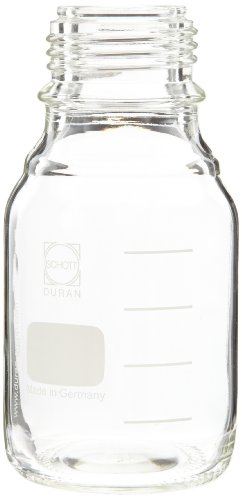 Chemglass CLS-1174-1L 1000mL Schott Glass Media Storage Bottle with GL-45 GPI Thread - Case of 10 - Ideal for Laboratory, Pharmaceutical Storage & Chemical Solutions