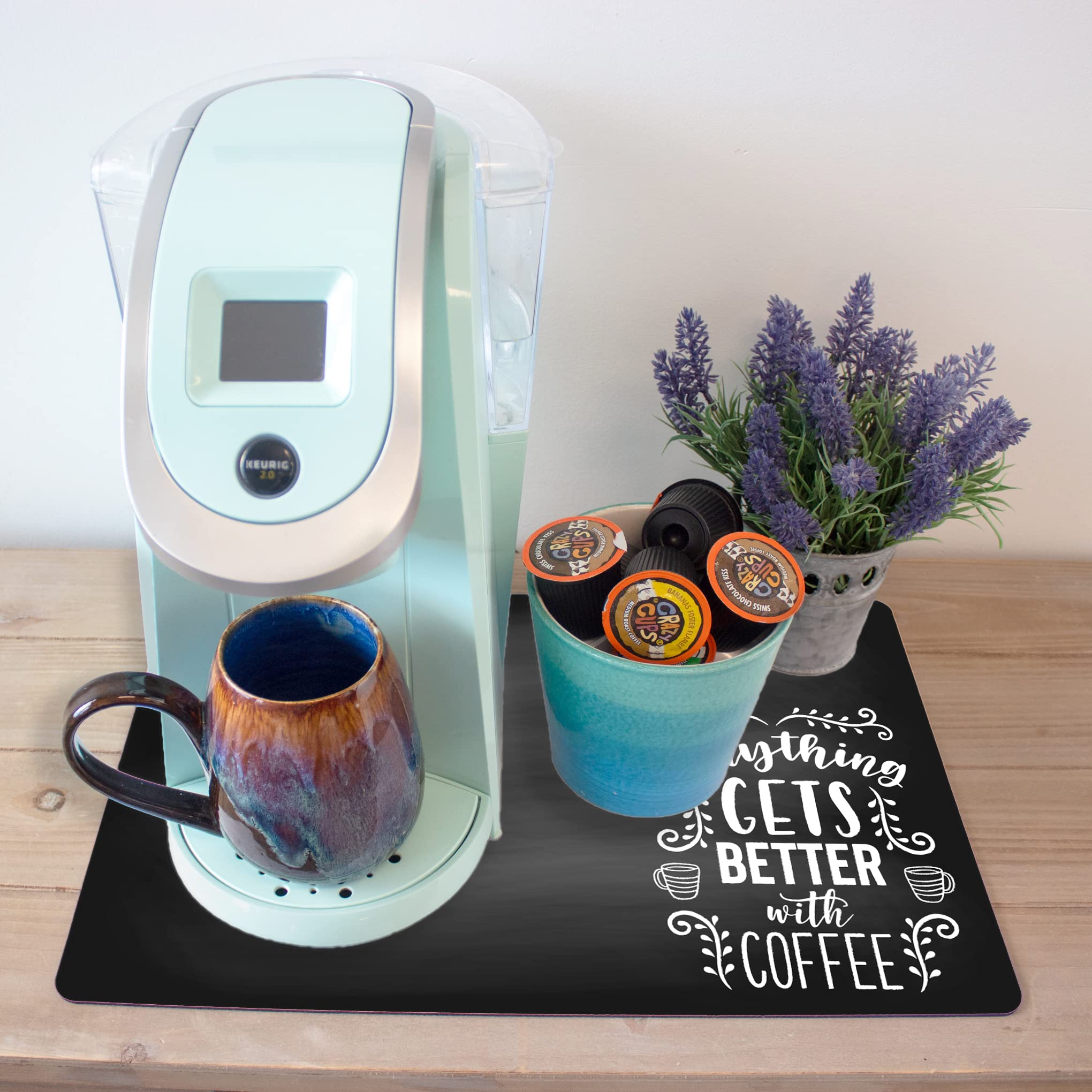 Washable Coffee Spill Mat for Espresso Machine - USA Made Bar Accessory for Home & Cafe