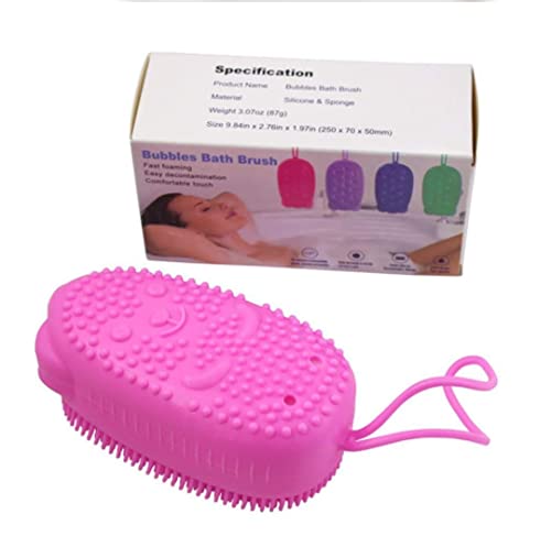 VORDVIGO Bubble Bath Brush Set - Quick Foaming Silicone Body Scrubber with Soft Massage Bristles for Exfoliating & Cleansing - Pack of 1 (Random Color) - Perfect for Spa, Shower & Relaxing Bath Time