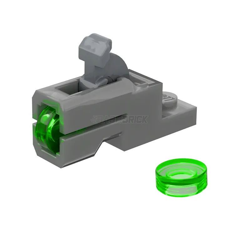 LEGO Minifigure Accessory - Mini Blaster Projectile Launcher with Firing 1x1 Tiles in Transparent Green | Perfect for LEGO Battles, DIY Building & Creative Play [MiniMOC]